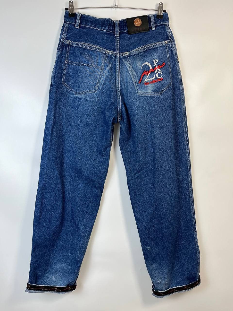 Other VINTAGE 2P Jeans Blue Denim Embroidered Logo Baggy Sz 30 Size US 30 / EU 46 - 7 Thumbnail