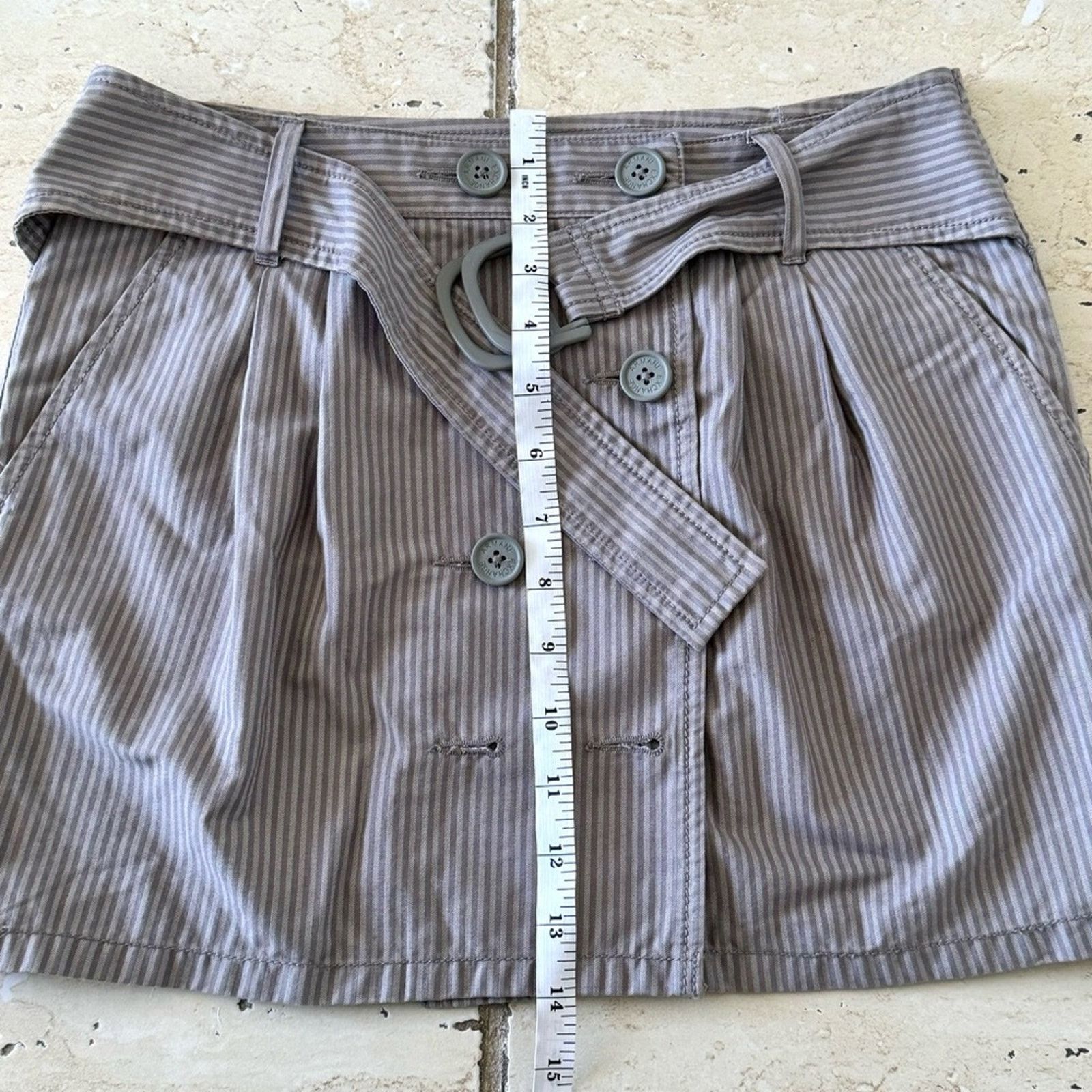 Armani Exchange ARMANI EXCHANGE Grey Mini Skirt, Size 0 Size 25" / US 0 / IT 36 - 7 Thumbnail