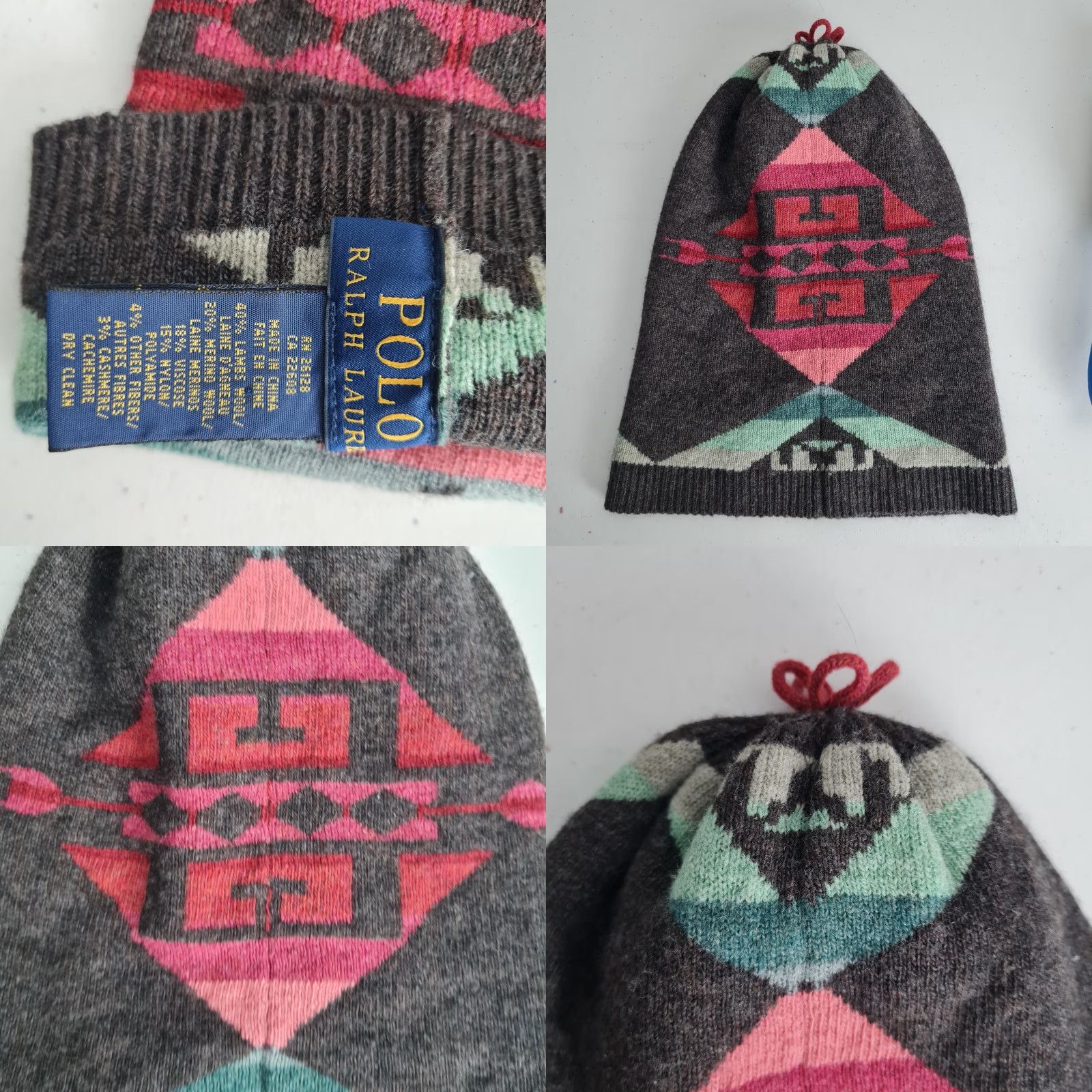 Polo Ralph Lauren Polo Ralph Lauren Beanie Mens One Size Multicolor Aztec Tribal Wool Knit Size US M / EU 48-50 / 2 - 9 Thumbnail