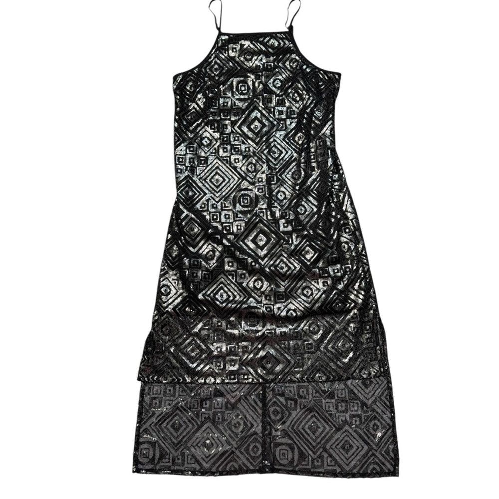 BCBGeneration BCBGGeneration Sequin High-Low Sleeveless Black Dress Size Size M / US 6-8 / IT 42-44 - 4 Thumbnail