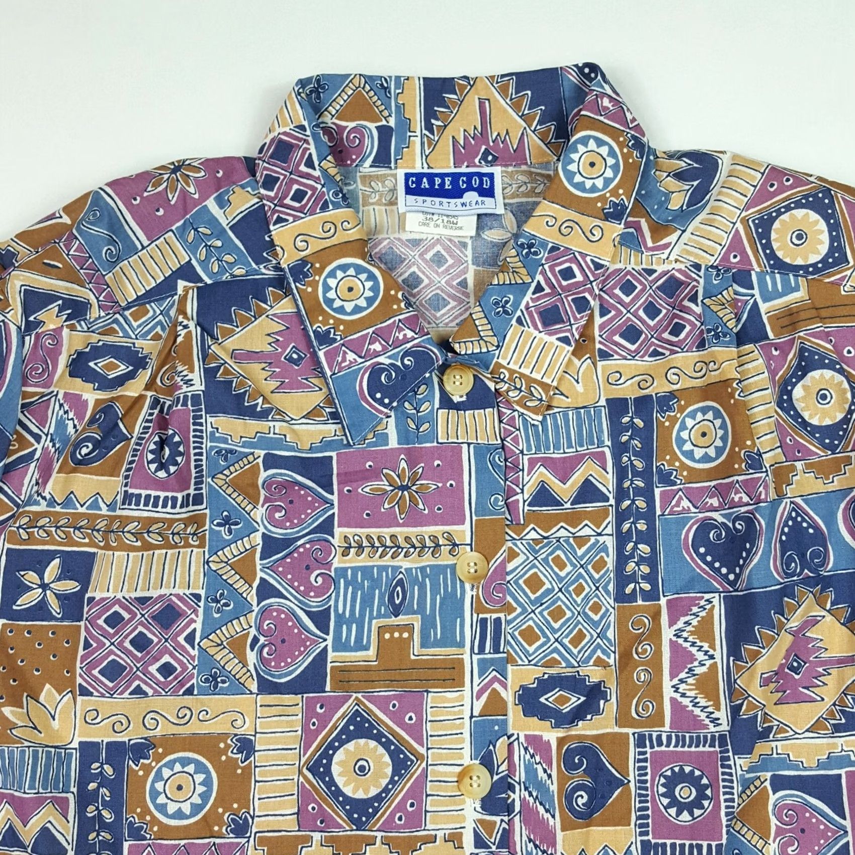 Vintage VINTAGE Cape Cod Shirt Womens 18W 38 Long Sleeve Heart Golf Print Casual Shirt Top Size XS / US 0-2 / IT 36-38 - 3 Thumbnail