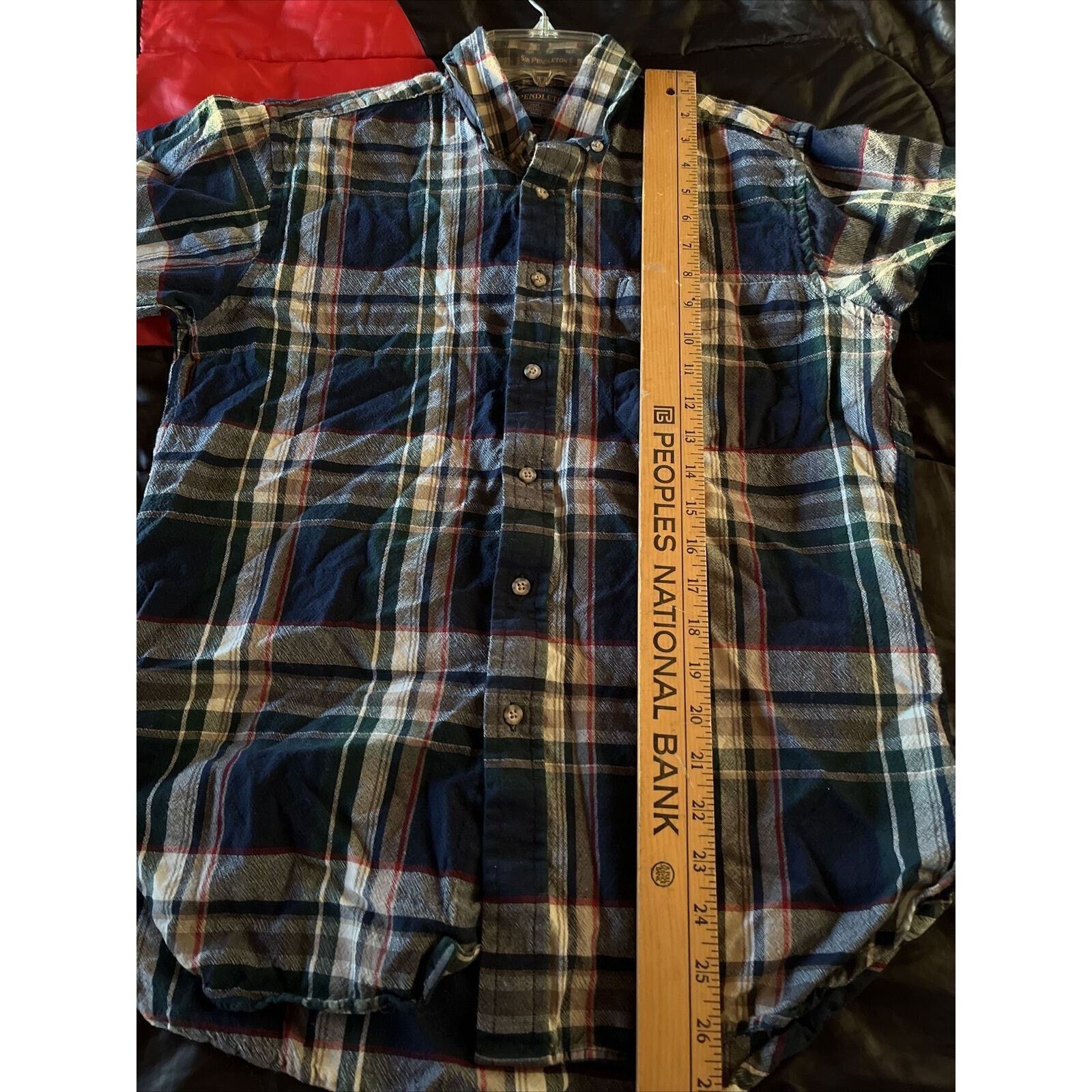 Pendleton Pendleton Sir Men’s M Green Plaid LS Wool Shirt *shrunk* Size US M / EU 48-50 / 2 - 14 Thumbnail