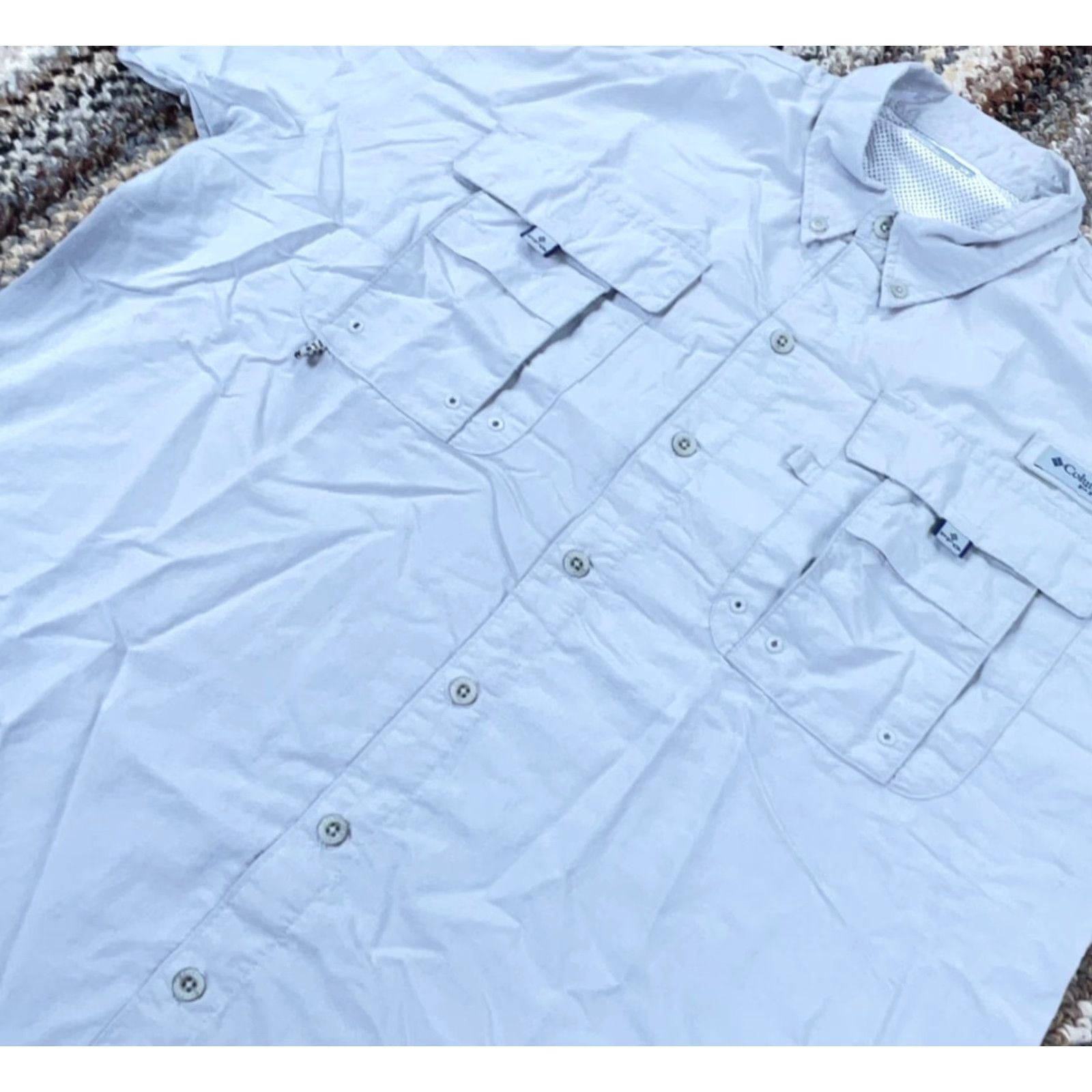 Vintage Columbia PFG Shirt Men XL Gray Button-Up Nylon Outdoor Camping Utility Tactical Convenience Size US XL / EU 56 / 4 - 4 Thumbnail