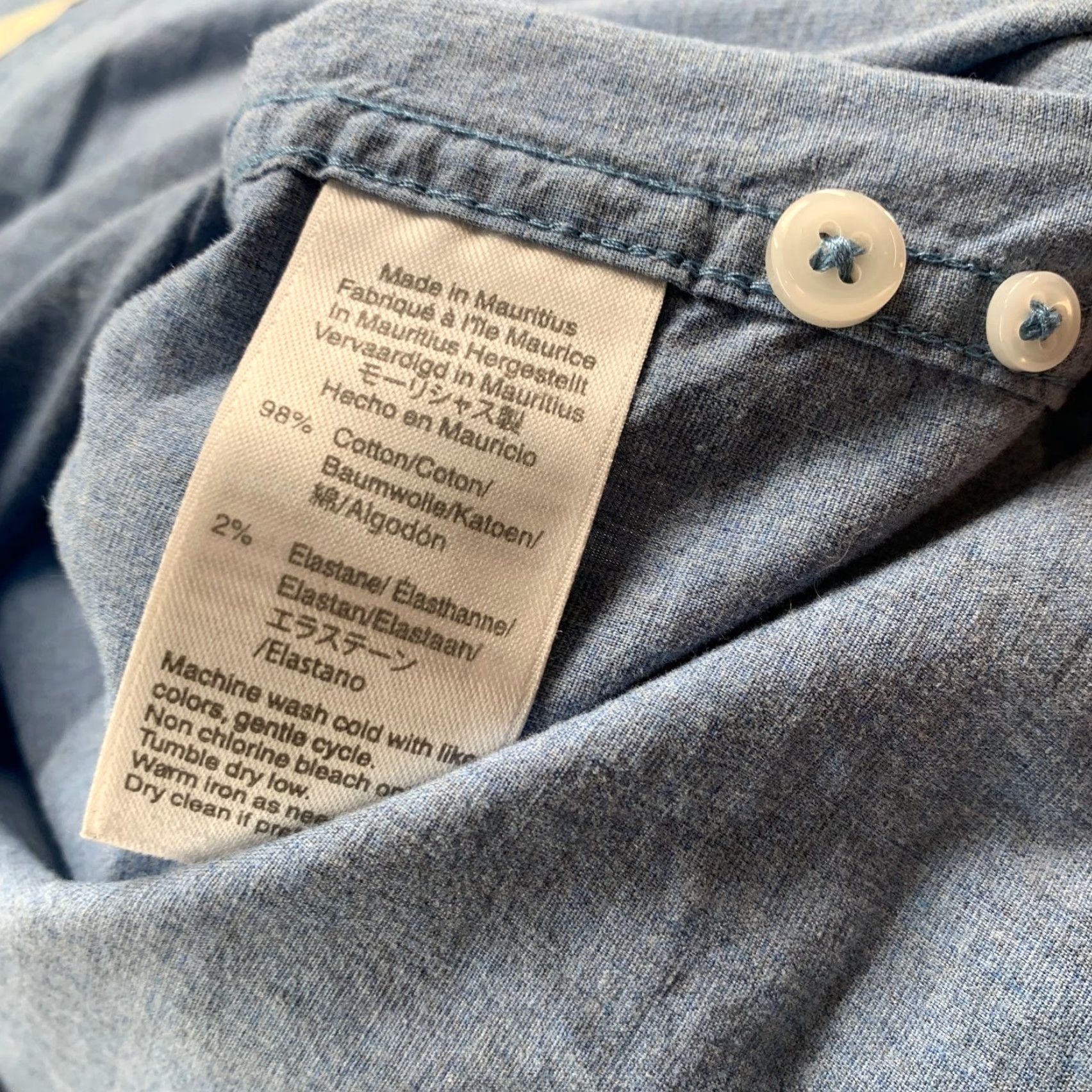 J.Crew J.CREW Button-Up Shirt Mens Large Blue Slim Untucked Secret Wash Short Stretch Blue Size US L / EU 52-54 / 3 - 4 Thumbnail
