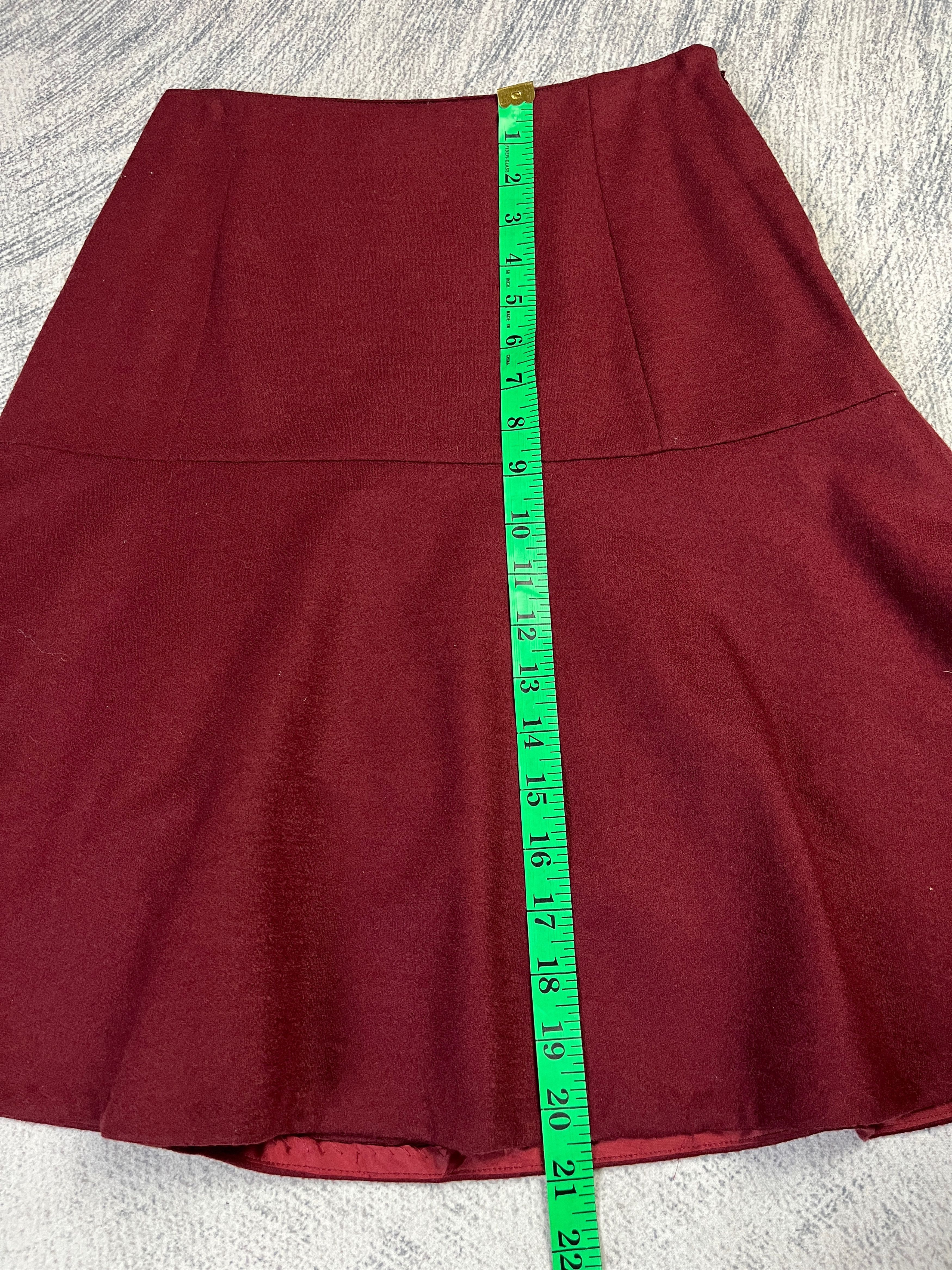 Yohji Yamamoto Ined Red Wool Skirt Size 26" / US 2 / IT 38 - 10 Thumbnail