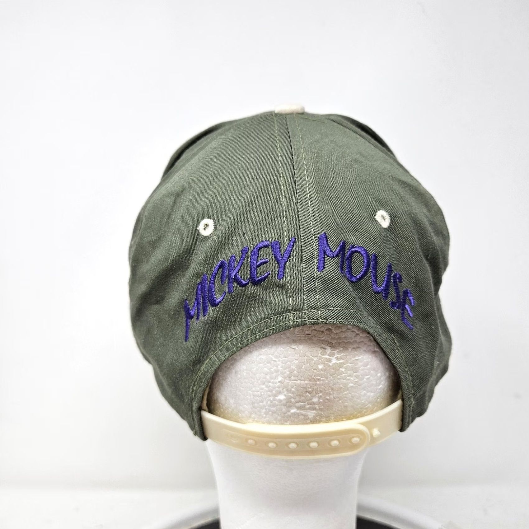 Disney Disney Hat Mens One Size Green Mickey Mouse Cap Snap Back White Embroidered Two Tone Size ONE SIZE - 4 Thumbnail