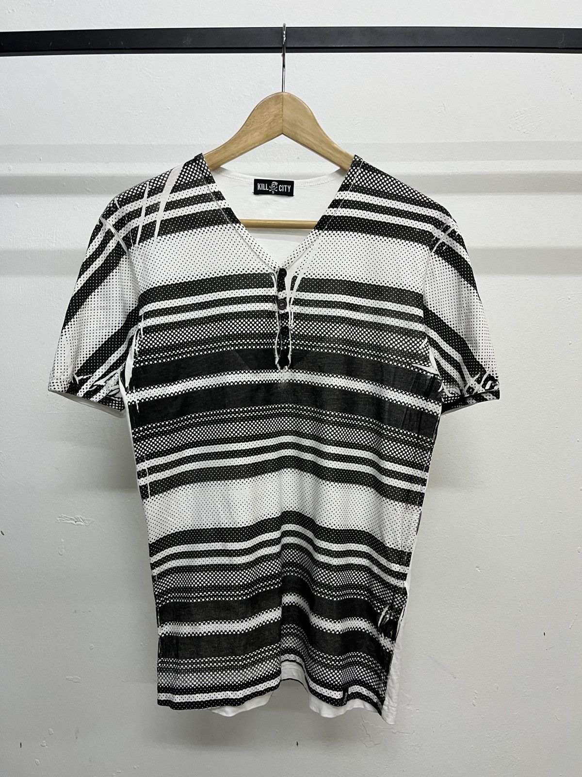 Kapital Kill City Inspired by Kapital Printed Stripe Henley Tee Size US S / EU 44-46 / 1 - 8 Thumbnail