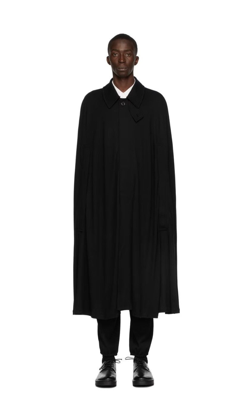 Yohji Yamamoto Yohji Yamamoto Pour Homme Black Wool Cape Coat Size US M / EU 48-50 / 2 - 3 Thumbnail