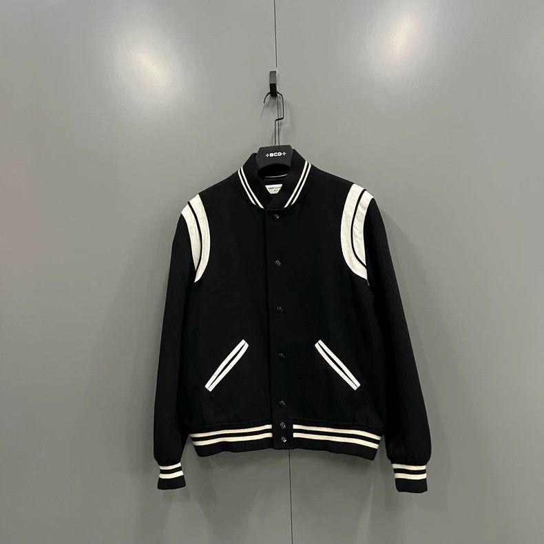 Saint Laurent Paris Saint Laurent Black and White Baseball Jacket Size US L / EU 52-54 / 3 - 1 Thumbnail