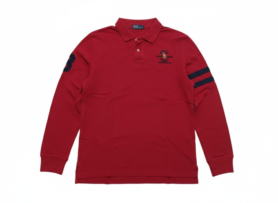 Polo Ralph Lauren Polo Ralph Lauren Red RLPC Crest Big Logo Long Sleeve Polo Size US S / EU 44-46 / 1 - 1 Thumbnail