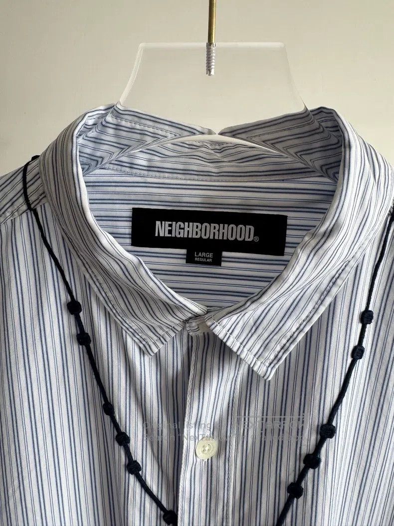 Neighborhood Neighborhood Cross Embroidered Striped Shirt Size US L / EU 52-54 / 3 - 4 Thumbnail