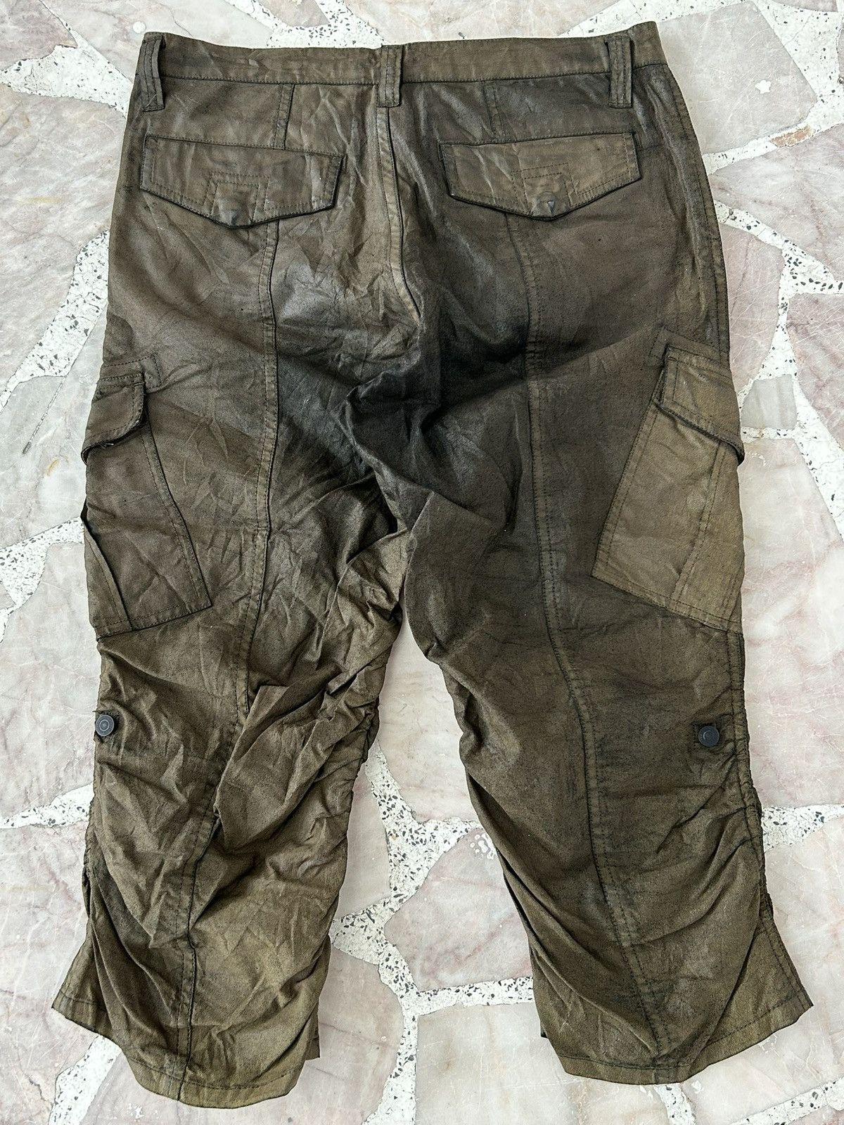 Tornado Mart Tornado Mart Japan Green Army Waxed Crop Pants Size US 30 / EU 46 - 2 Thumbnail