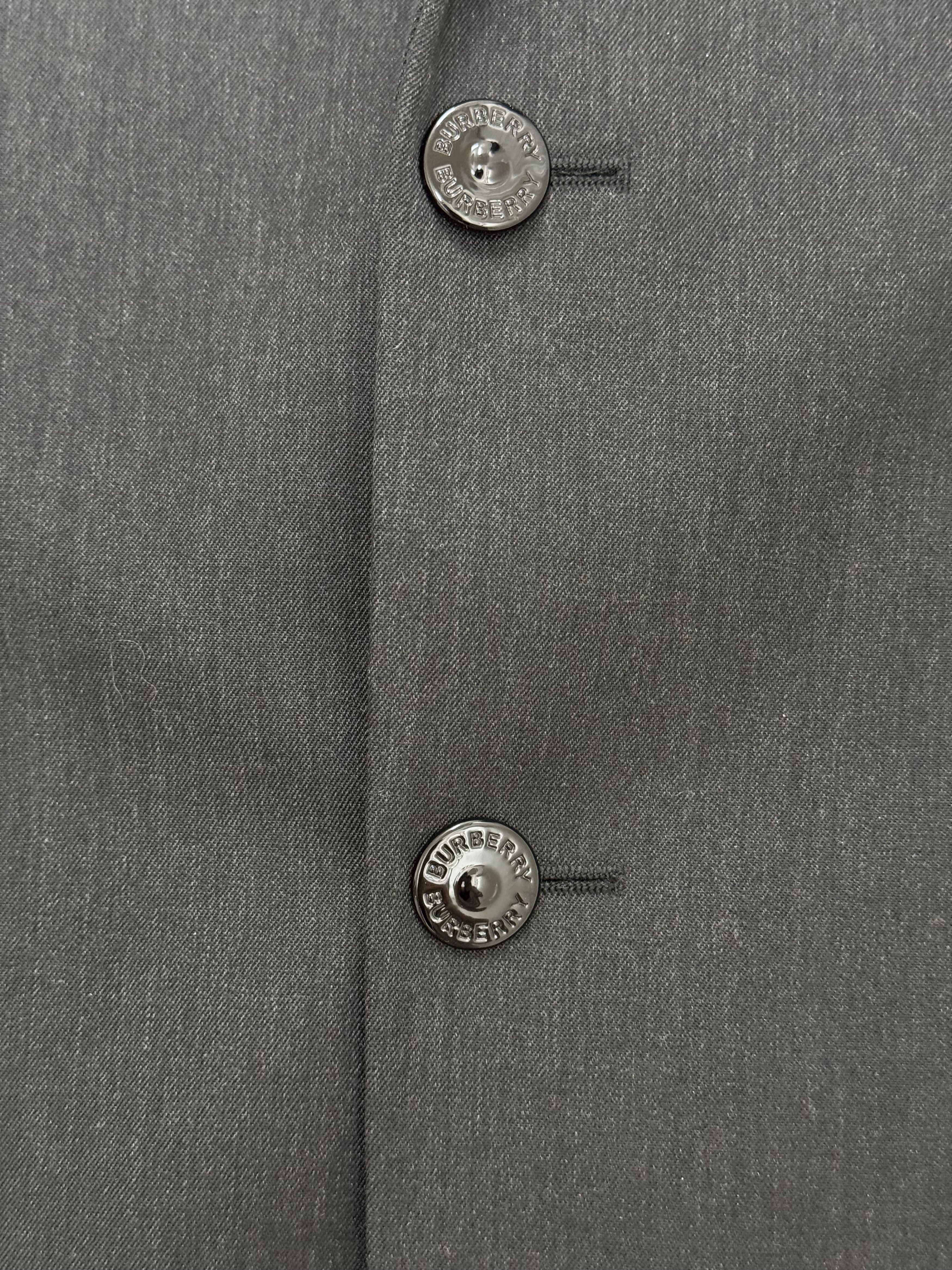 Burberry Burberry Dark Gray Single Breasted Wool Blazer Jacket Size 50R - 5 Thumbnail