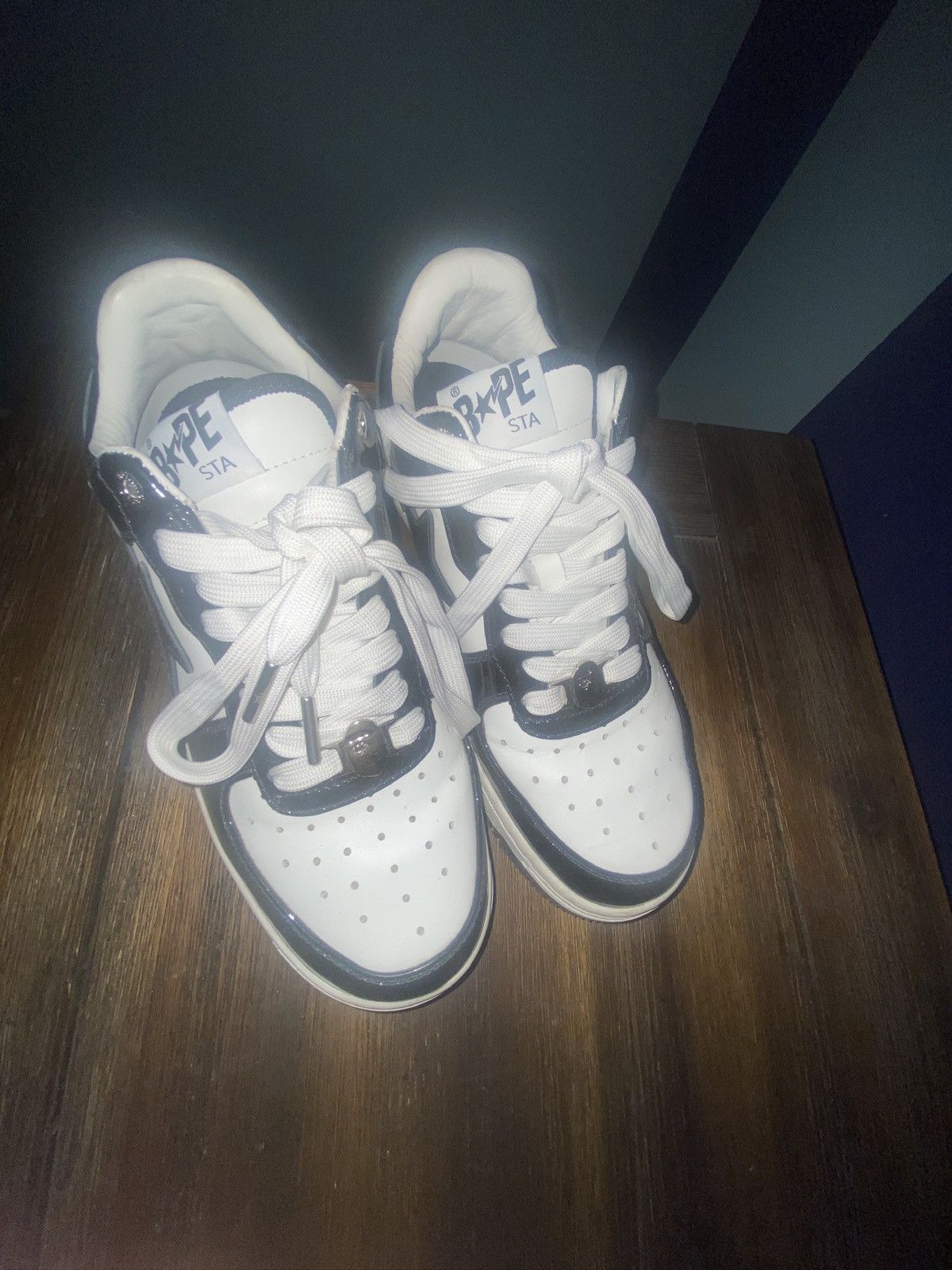 Bape Black and White Bapestas Size US 8 / EU 41 - 5 Thumbnail