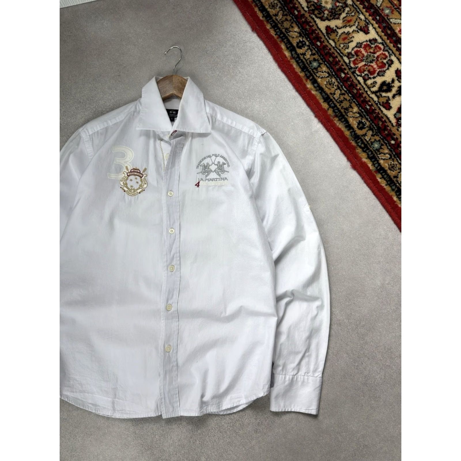 La Martina VINTAGE La Martina Polo Team NZL White Button Up Shirt Men S Long Sleeve Cotton White 90s Retro Luxary Designer Casual Fourmal Hype Streetwear Mens Size US S / EU 44-46 / 1 - 2 Thumbnail