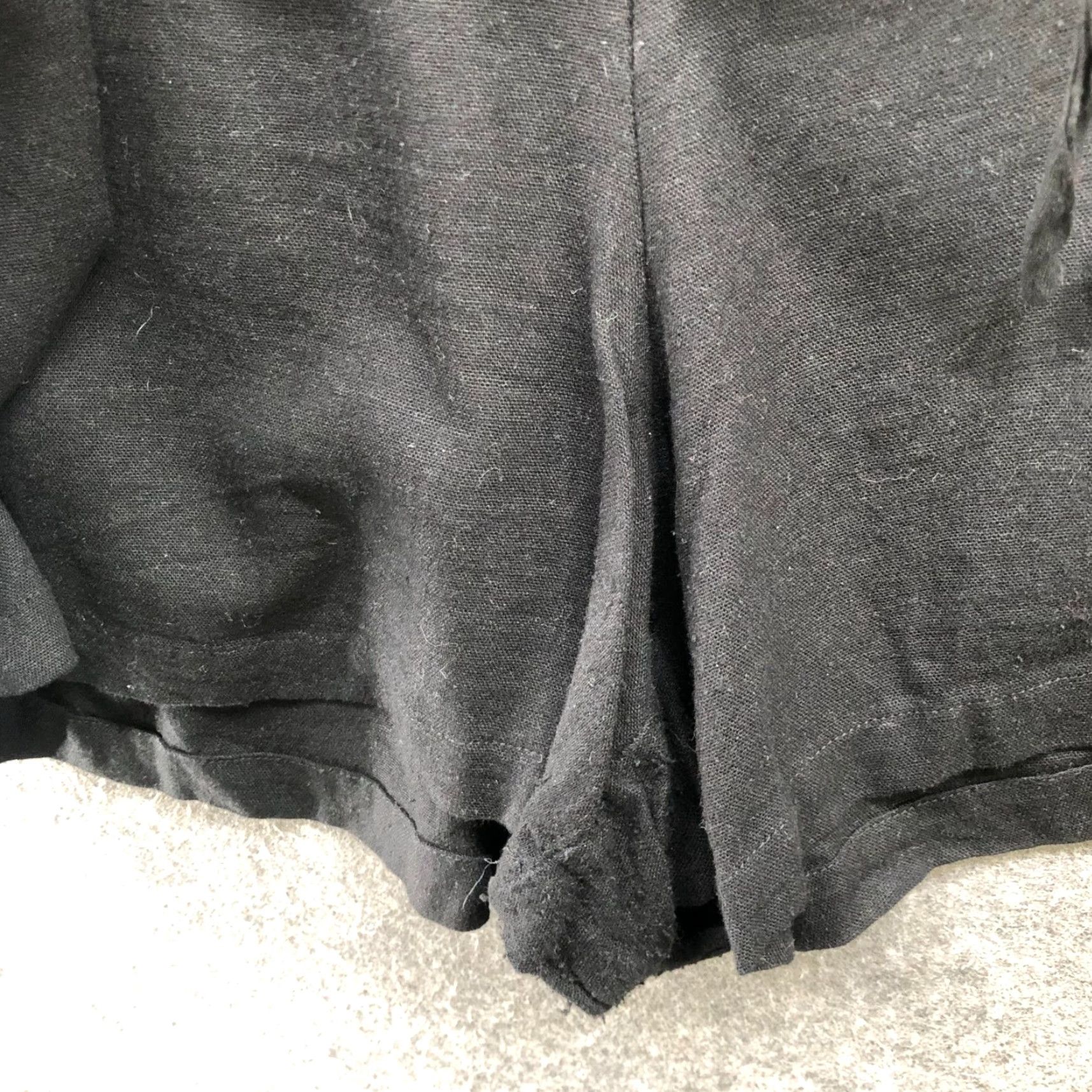 Vintage Eloquii Skirt Womens 20 Black Wrap Skort Side Zip Asymmetric Linen Blend Size 42" / US 20 - 3 Thumbnail