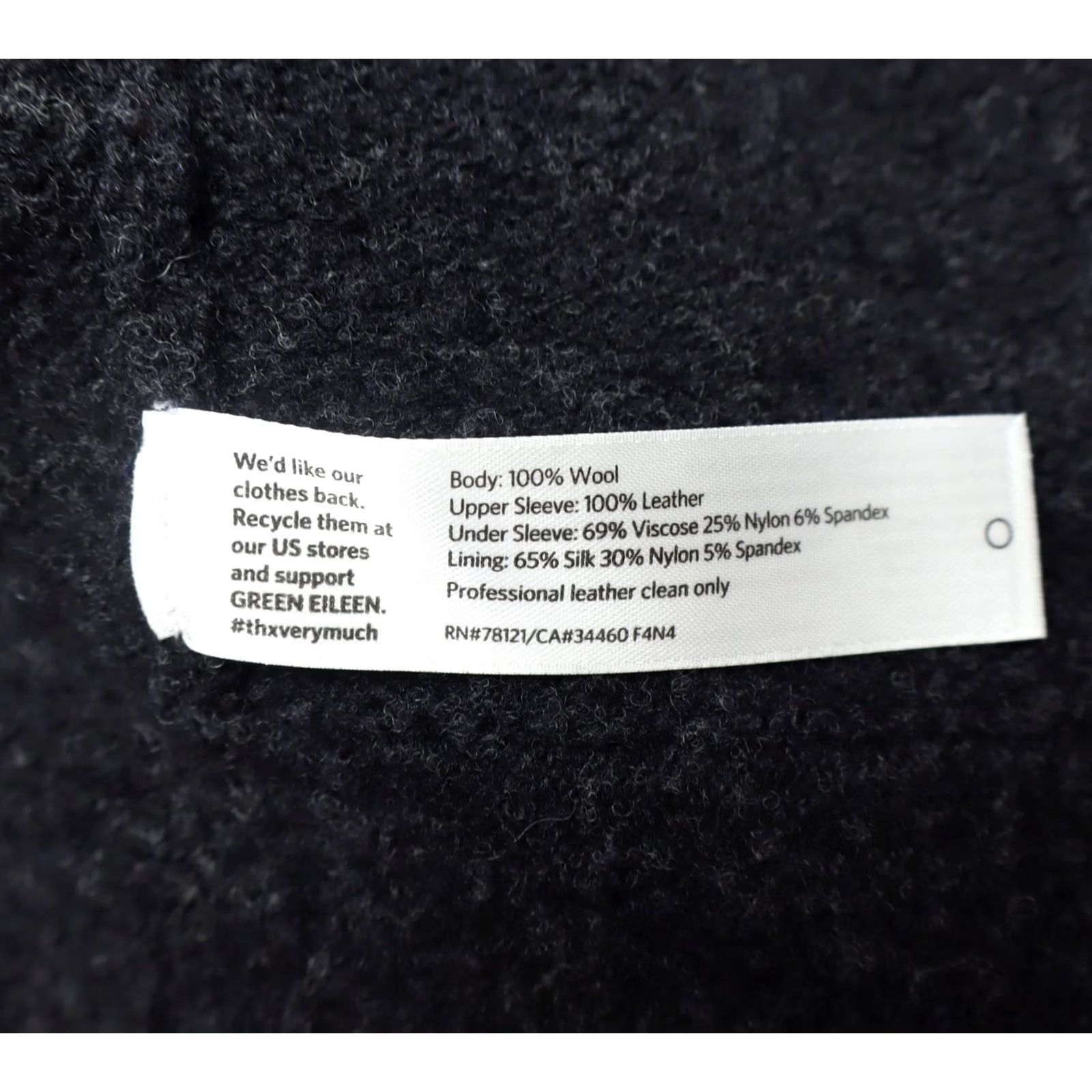 Eileen Fisher Eileen Fisher Cardigan Women Wool Body Leather Sleeves Shawl Open Lightweight Black Size Small P Short PS Petite Size S / US 4 / IT 40 - 5 Thumbnail