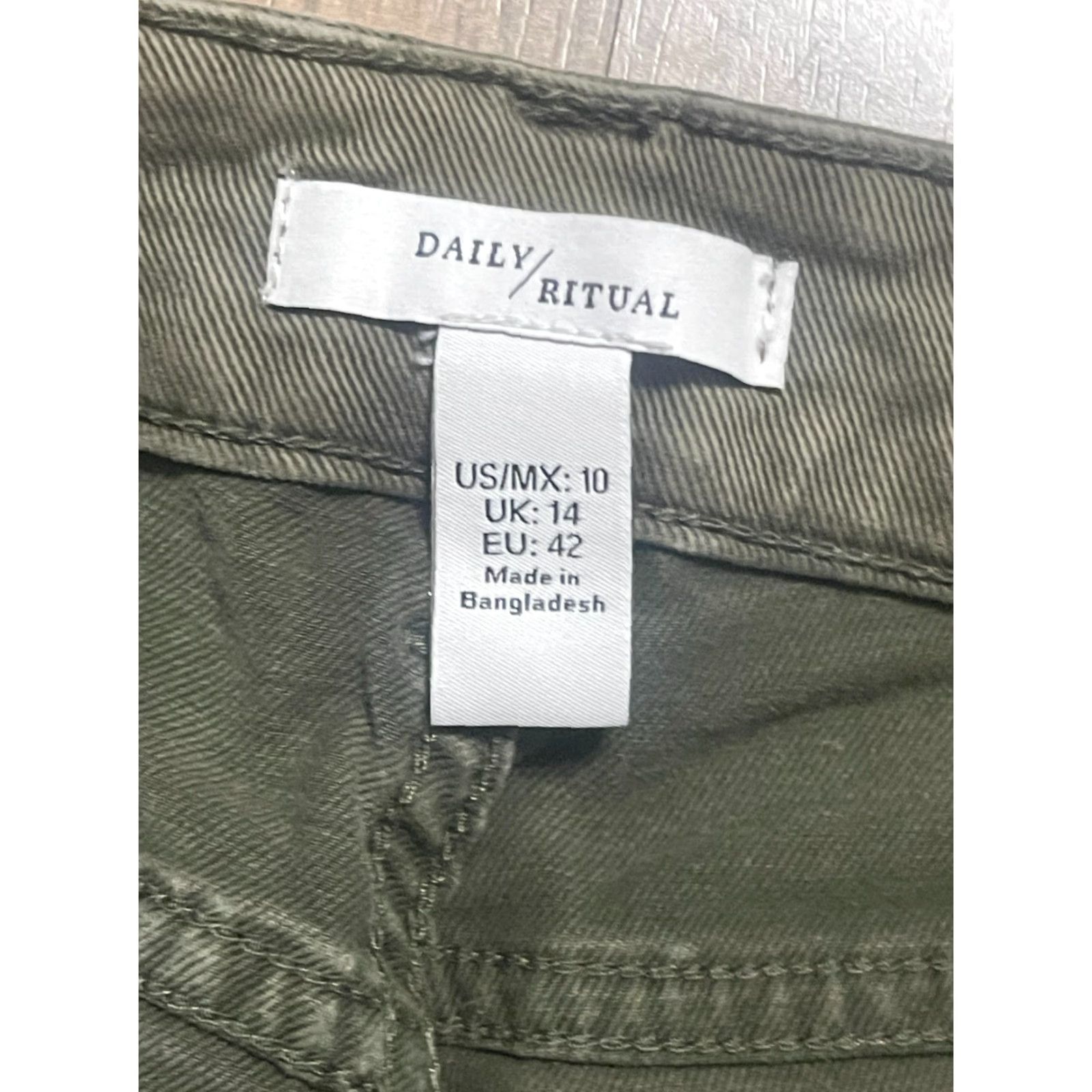 Vintage Daily/Ritual Pants Women's 10 Green Skinny Cargo Pockets Pants Womens Size 32" / US 10 / IT 46 - 6 Thumbnail