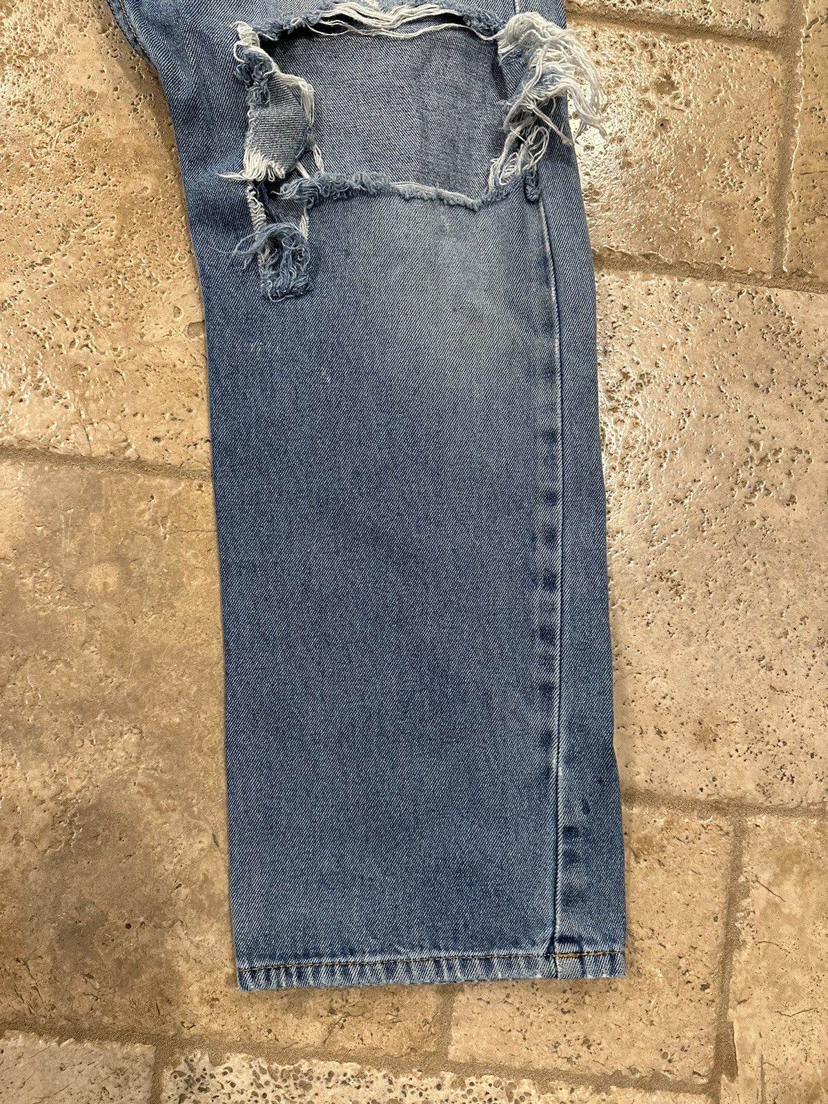 Architect × Vintage Vintage Architect Distressed Stone Paint Denim Blue Jeans Size US 36 / EU 52 - 2 Thumbnail