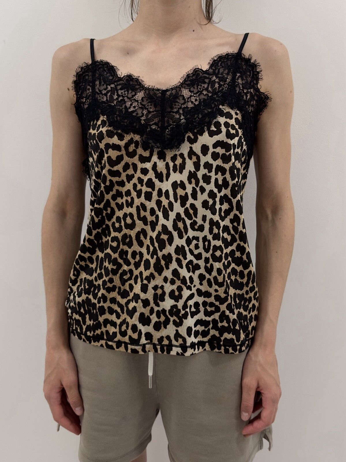 Ganni Ganni Leopard Tank Lace Trim Top size S Size S / US 4 / IT 40 - 1 Thumbnail