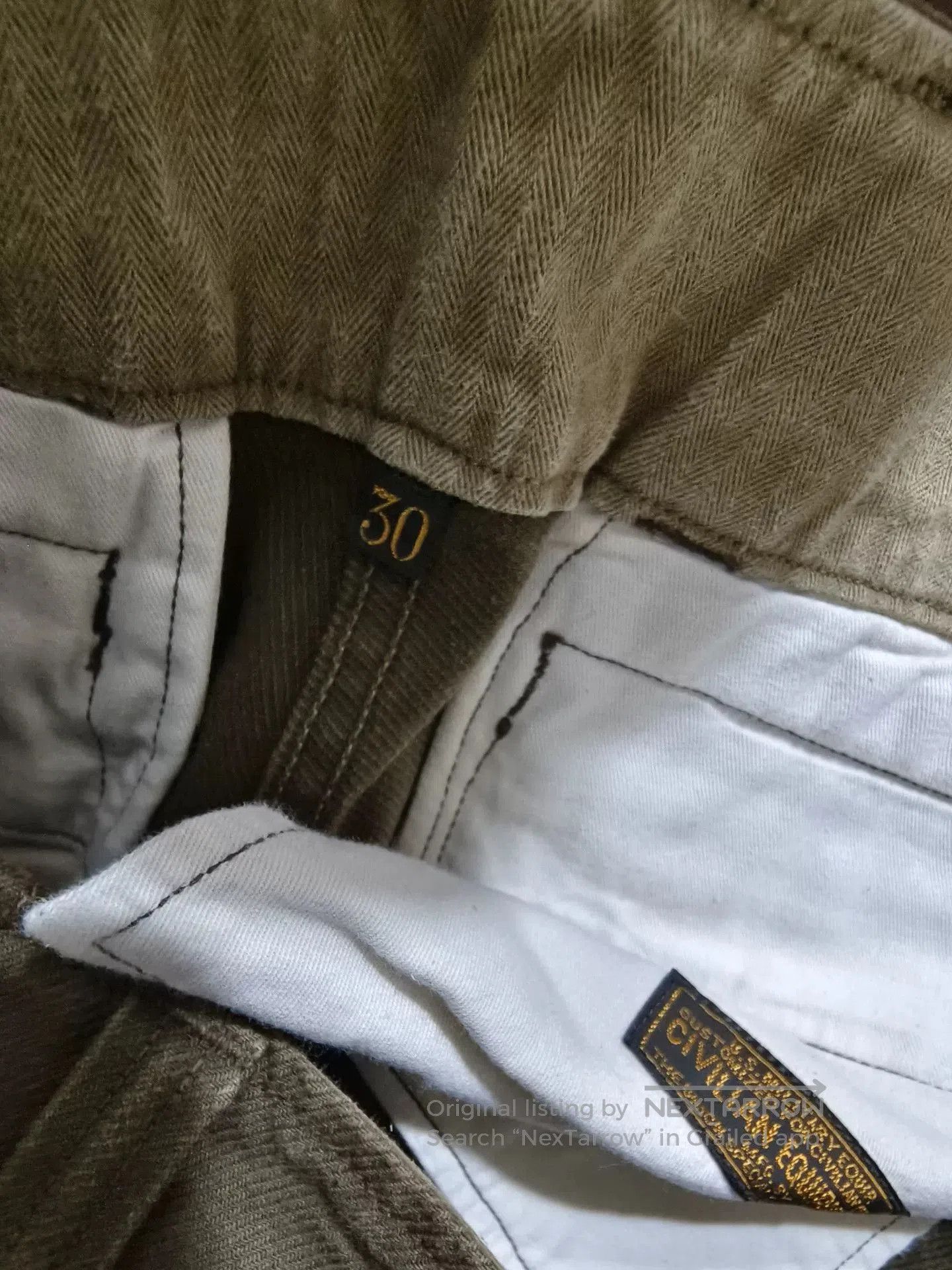 Freewheelers Freewheelers Aviators Trousers Olive Green. Size US 30 / EU 46 - 3 Thumbnail