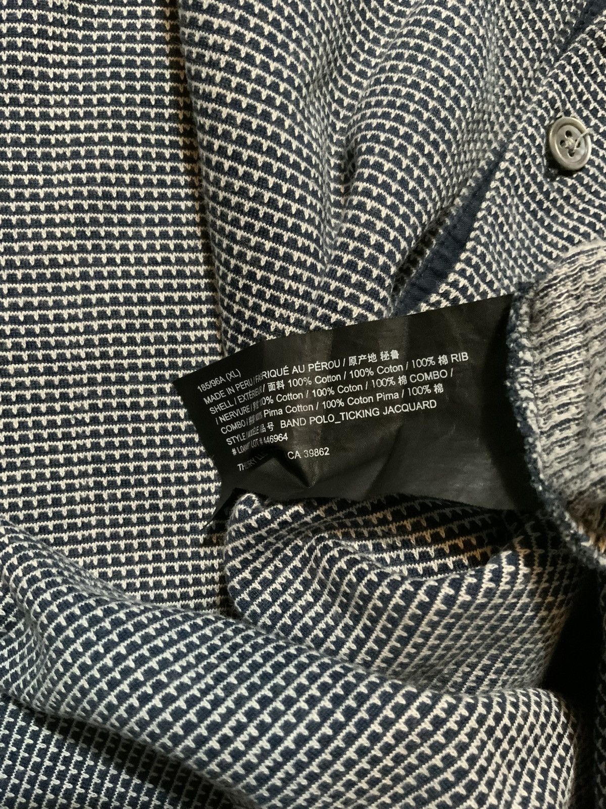 Theory $129 Theory Jacquard Band Ticking Short Sleeve Polo Shirt Size US XL / EU 56 / 4 - 8 Thumbnail