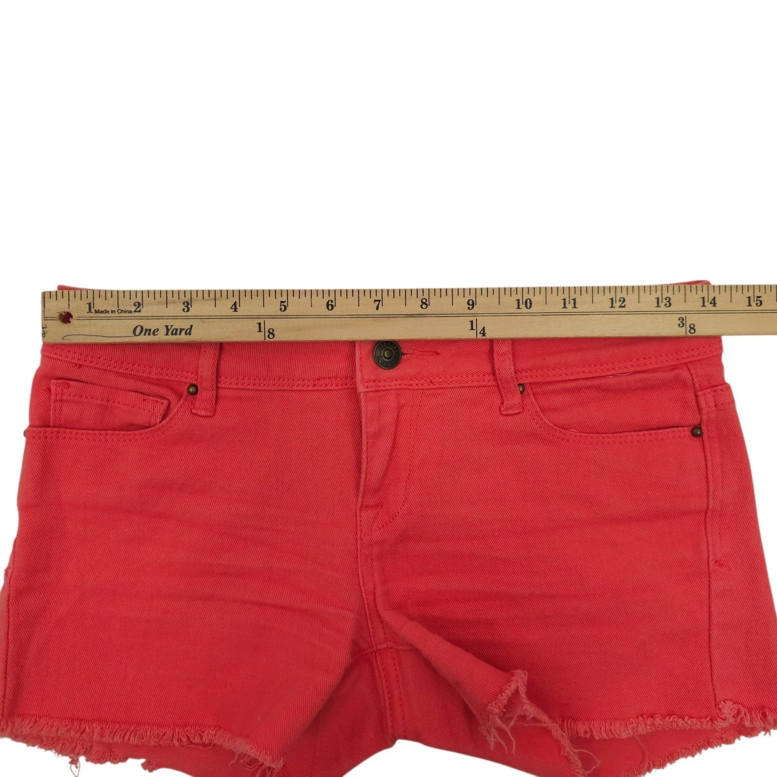 Other Delias Taylor Cut Off Denim Shorts Pink Coral Size 1/2 Low R Size 28" / US 6 / IT 42 - 3 Thumbnail