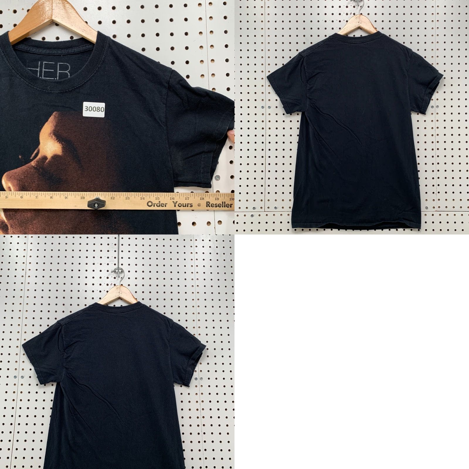 Vintage Hers Black Womens Portrait Graphic T-Shirt Small Size S / US 4 / IT 40 - 9 Thumbnail