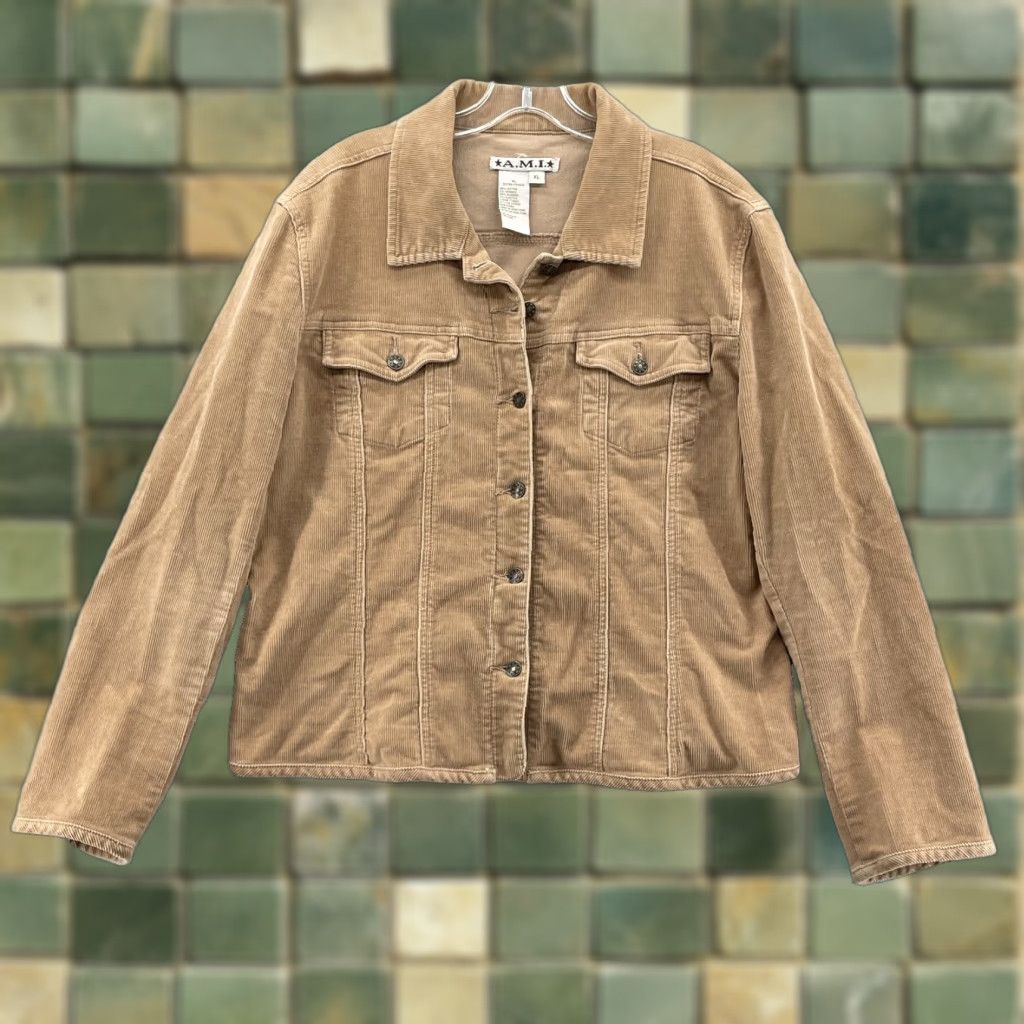 Vintage VINTAGE AMI Corduroy Jacket Womens XL Y2K Boho Classic Boxy Trucker 70s Academia Size XL / US 12-14 / IT 48-50 - 1 Thumbnail