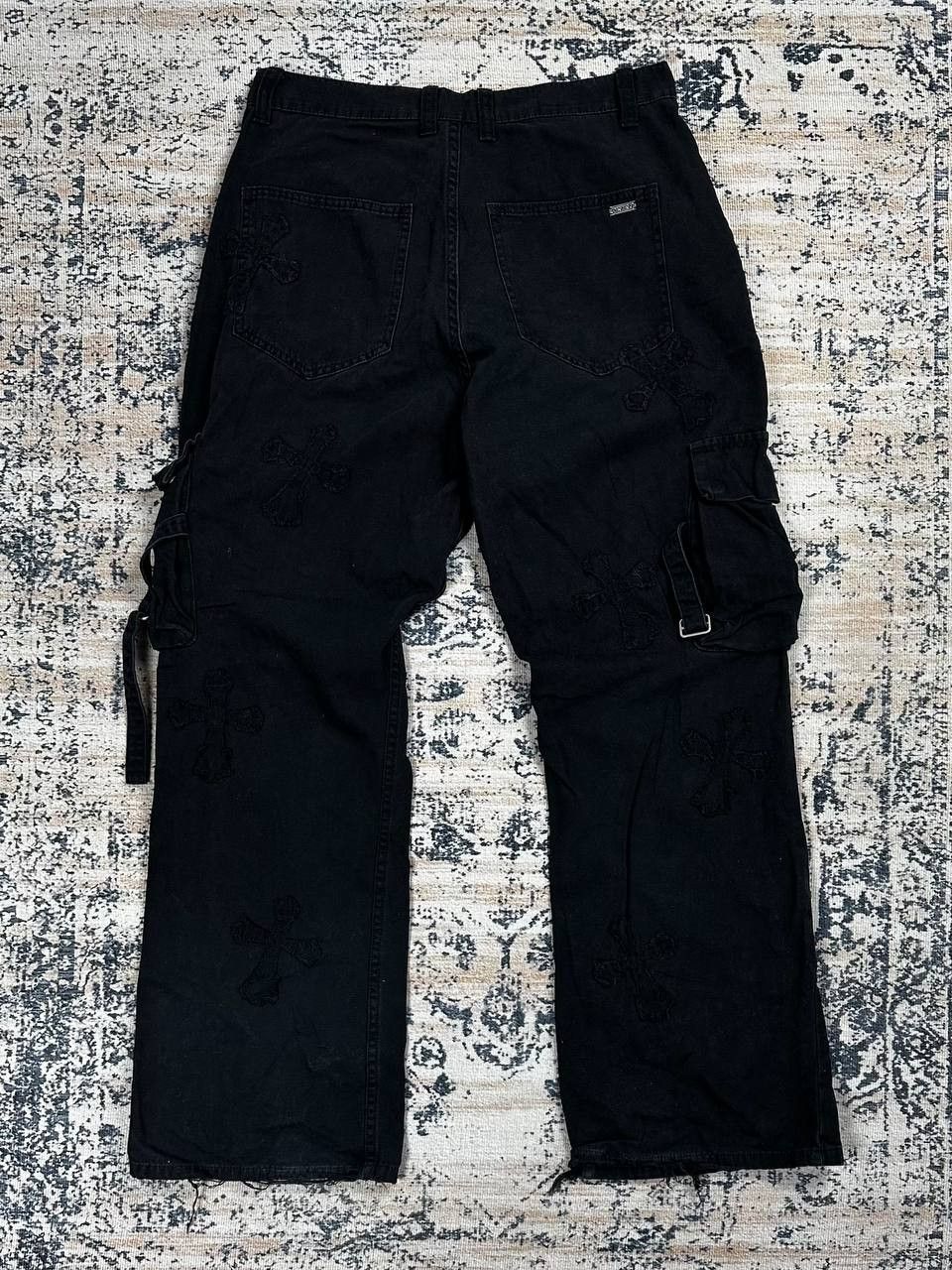 Review Avant Garde Black Cargo Cross Baggy Rap Pants Bondage Size US 32 / EU 48 - 9 Thumbnail