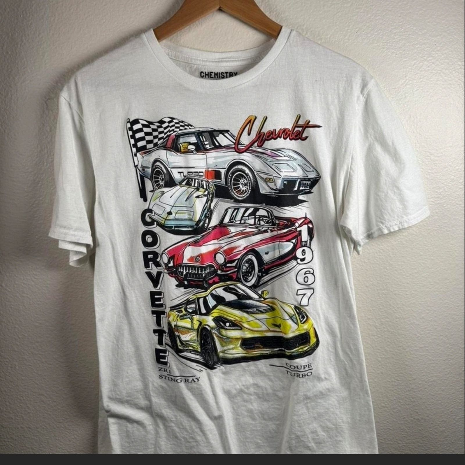 Chemistry Chemistry Corvette Graphic Tee - White and Multicolor Size US L / EU 52-54 / 3 - 1 Thumbnail