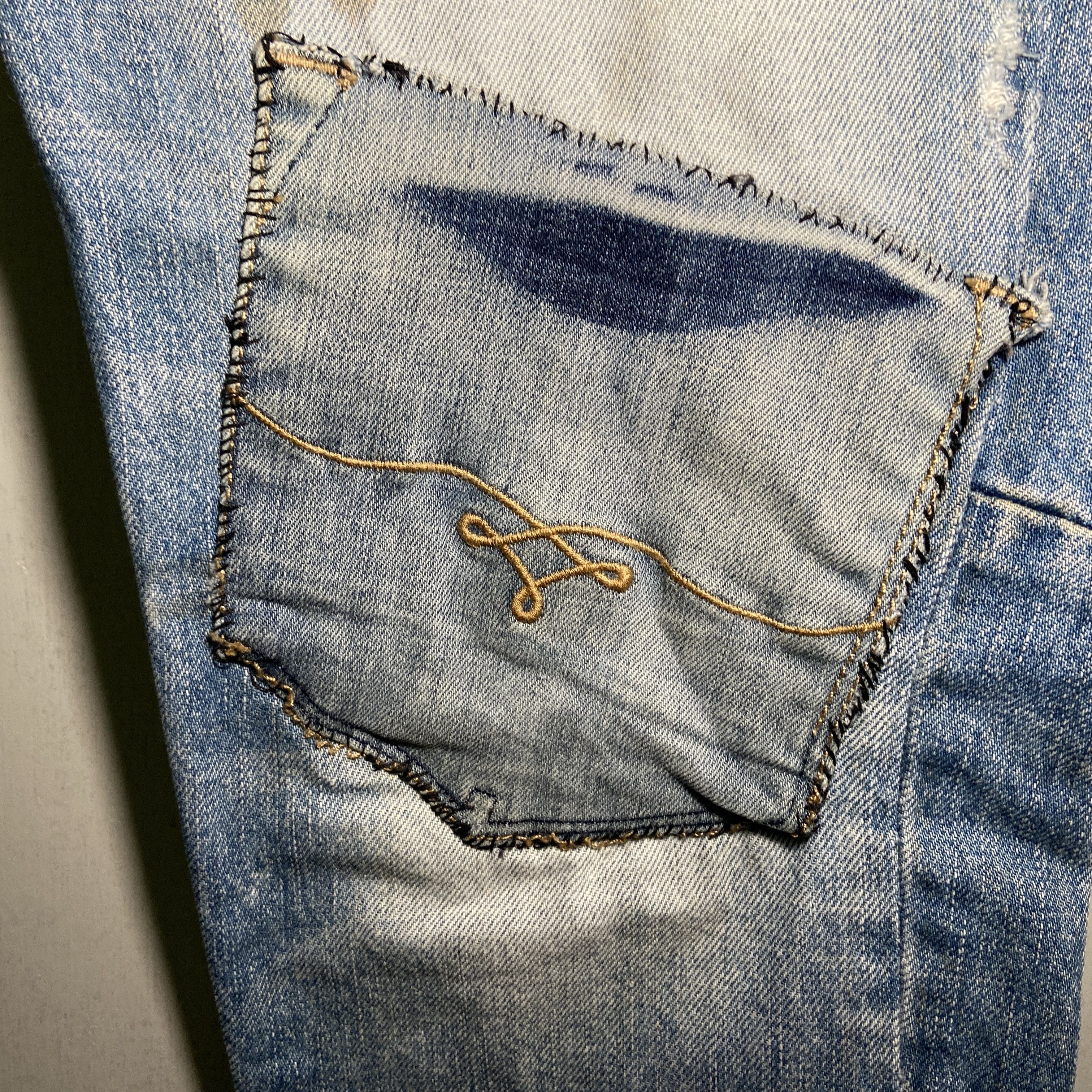 Firetrap × If Six Was Nine Firetrap Extreme Vintage Wash Sashiko Jeans Size US 32 / EU 48 - 4 Thumbnail