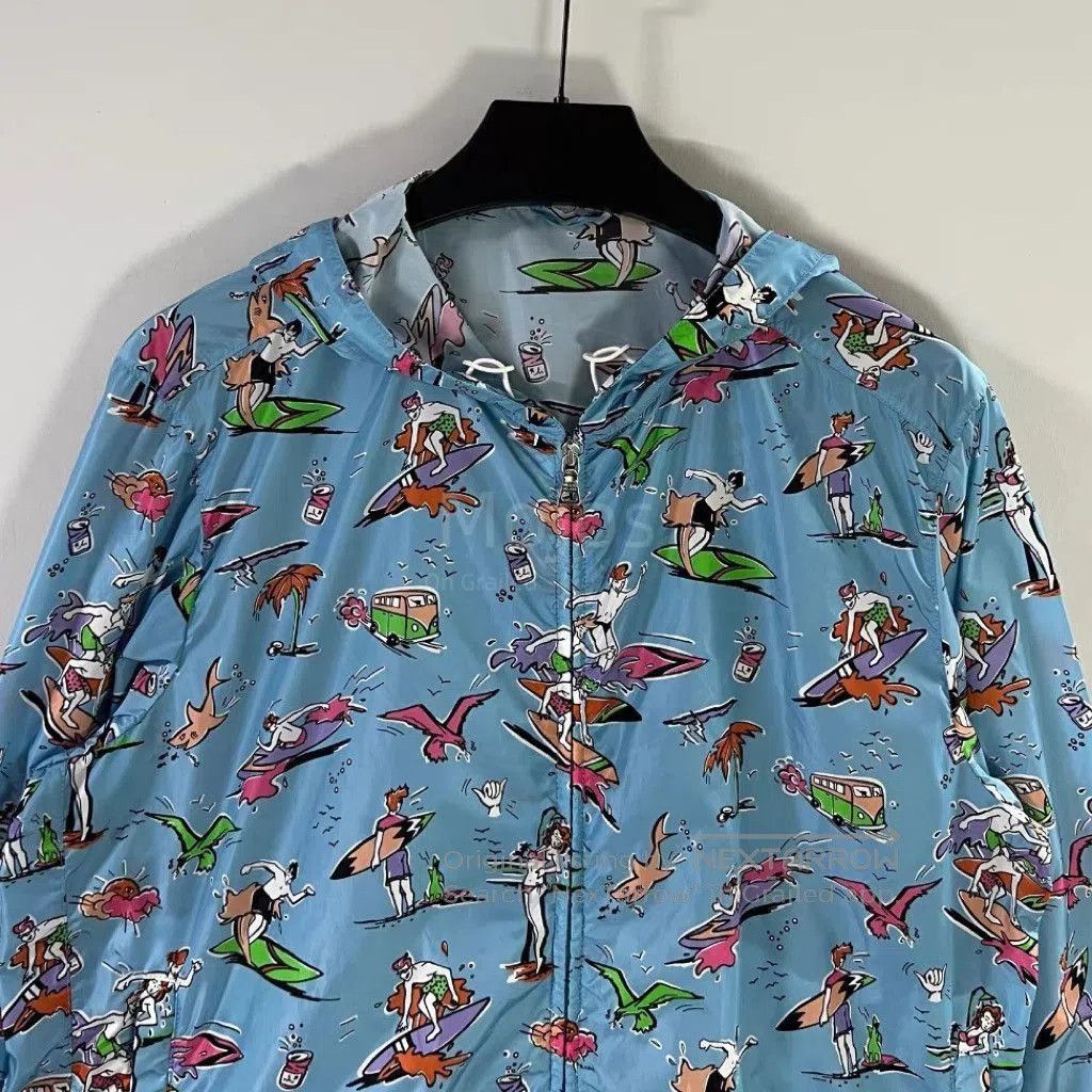 Prada Sz XXL Prada Blue Painting Sports Jacket. Size US XXL / EU 58 / 5 - 3 Thumbnail