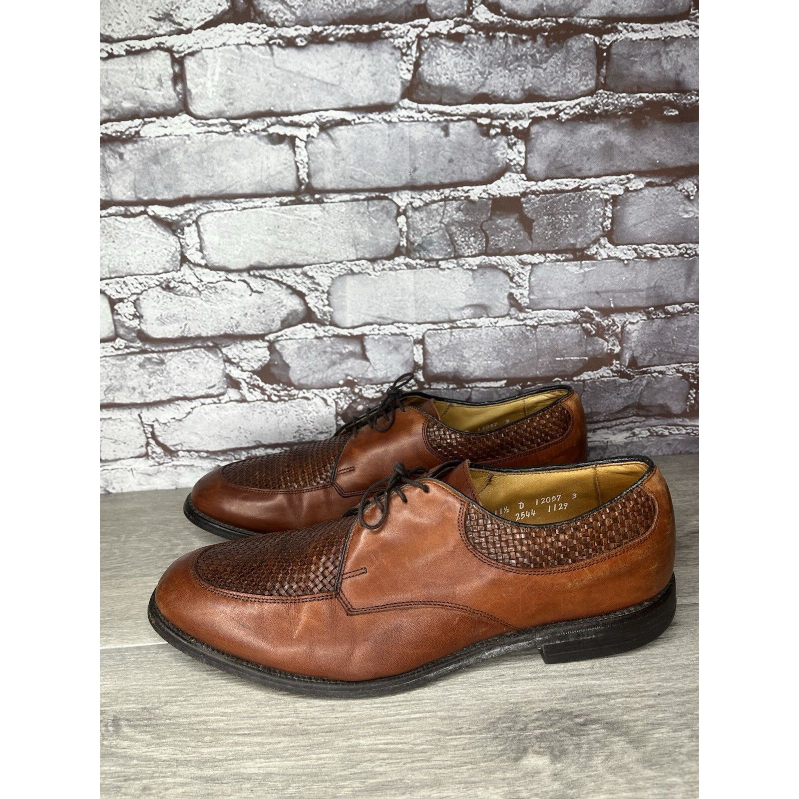 Allen Edmonds Allen Edmonds Norfolk Woven Brown Leather Oxfords Dress Shoe Size US 11.5 / EU 44-45 - 11 Thumbnail