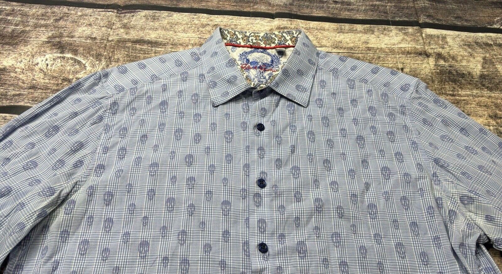 Robert Graham Robert Graham Shirt Men's XL Skull Plaid Floral Flip Cuff Size US XL / EU 56 / 4 - 4 Thumbnail