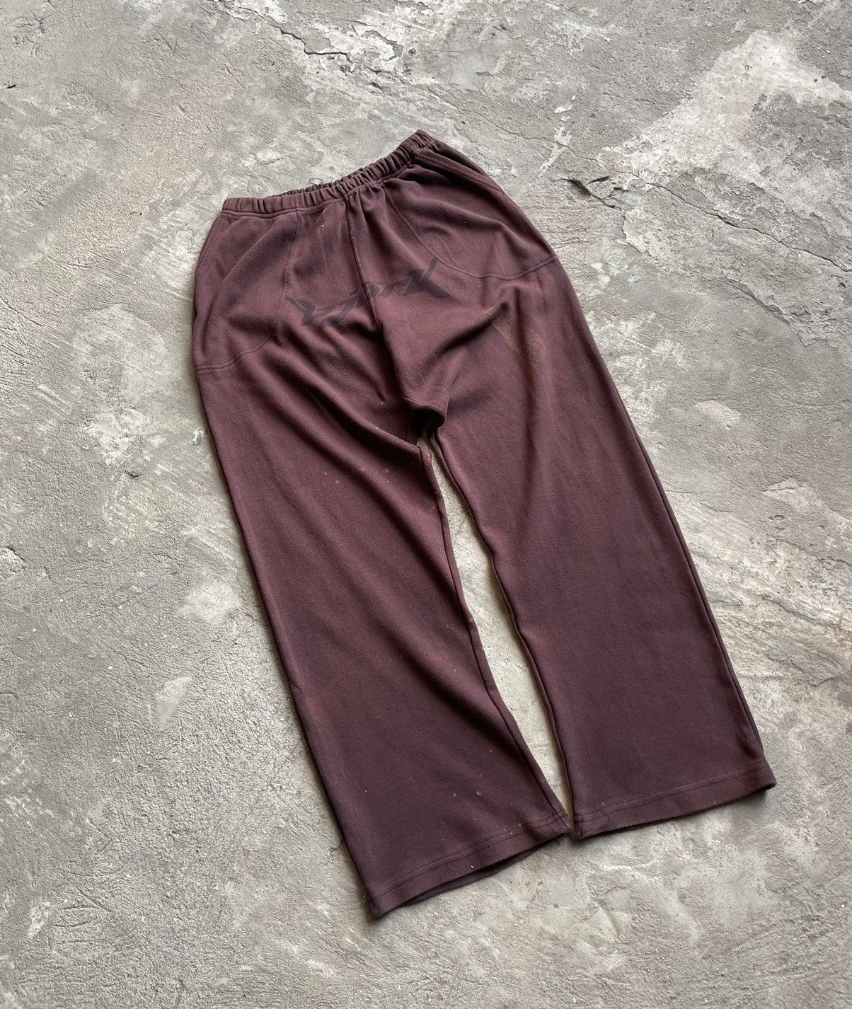 Japanese Brand Vintage Faded Brown Bjork Logo Sweatpants YZY Style Size US 35 - 3 Thumbnail