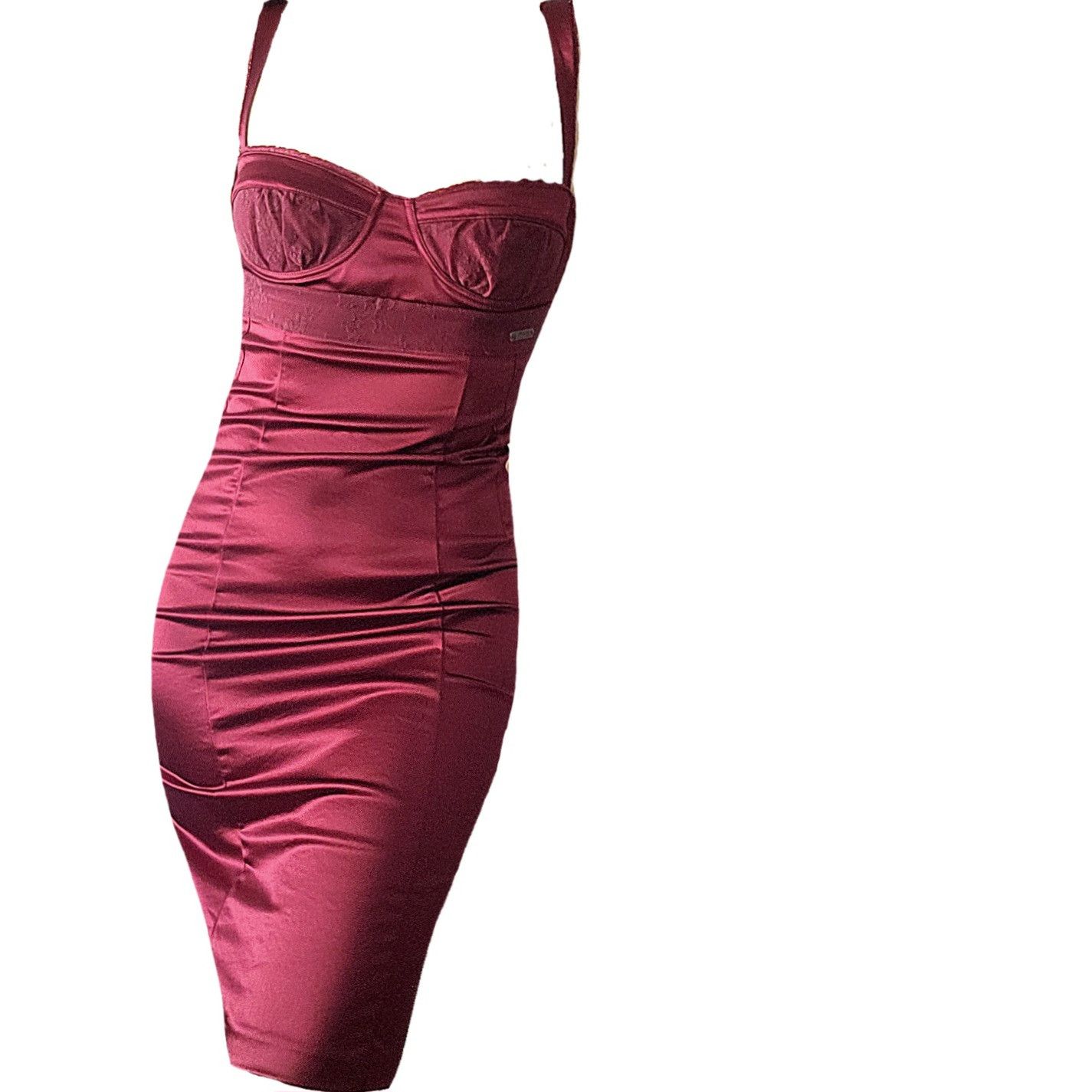 John Galliano John Galliano vintage y2k silky lace trim bustier dress Size L / US 10 / IT 46 - 1 Thumbnail