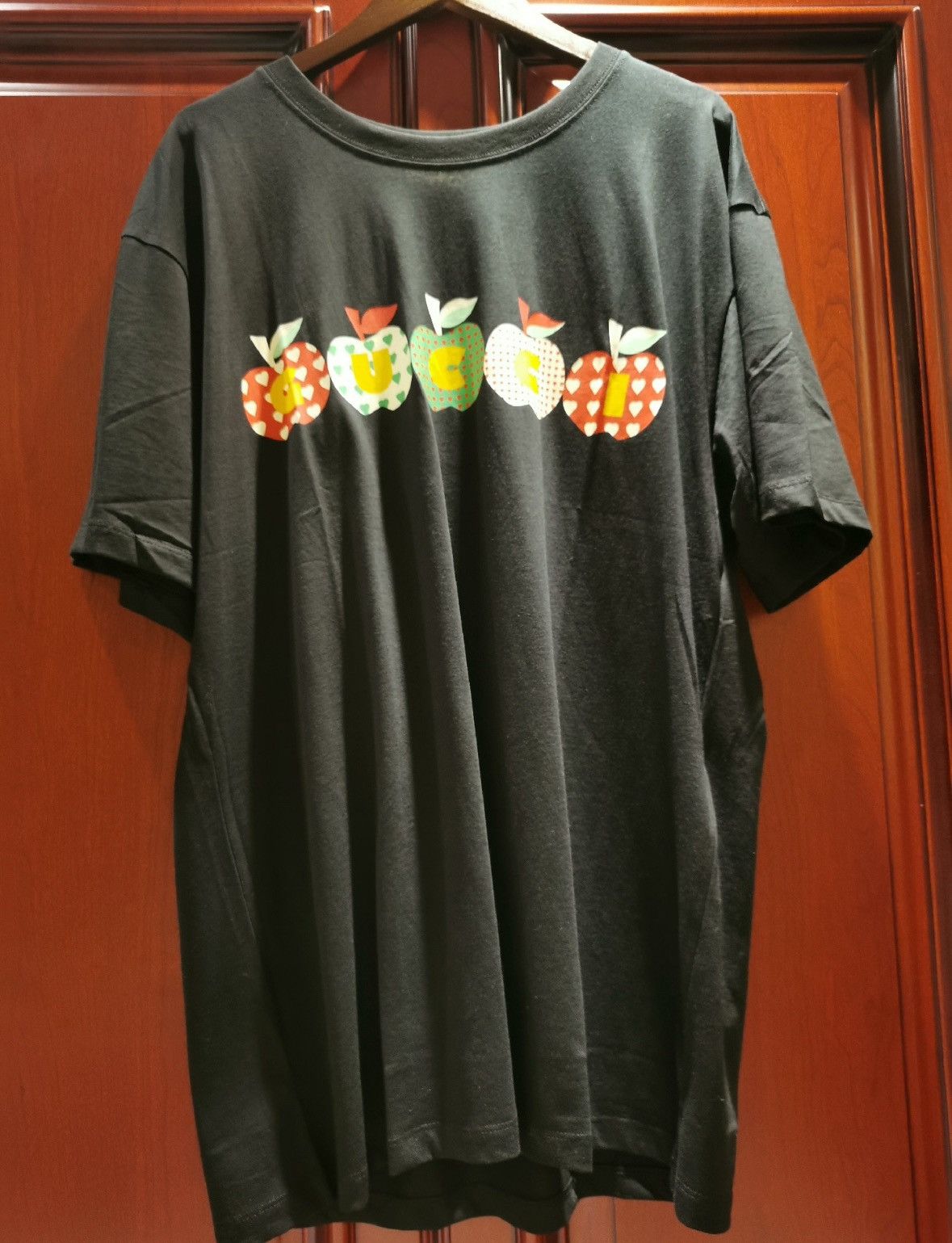 Gucci Gucci Logo letter apple print black cotton short-sleeved T- Size US L / EU 52-54 / 3 - 1 Thumbnail