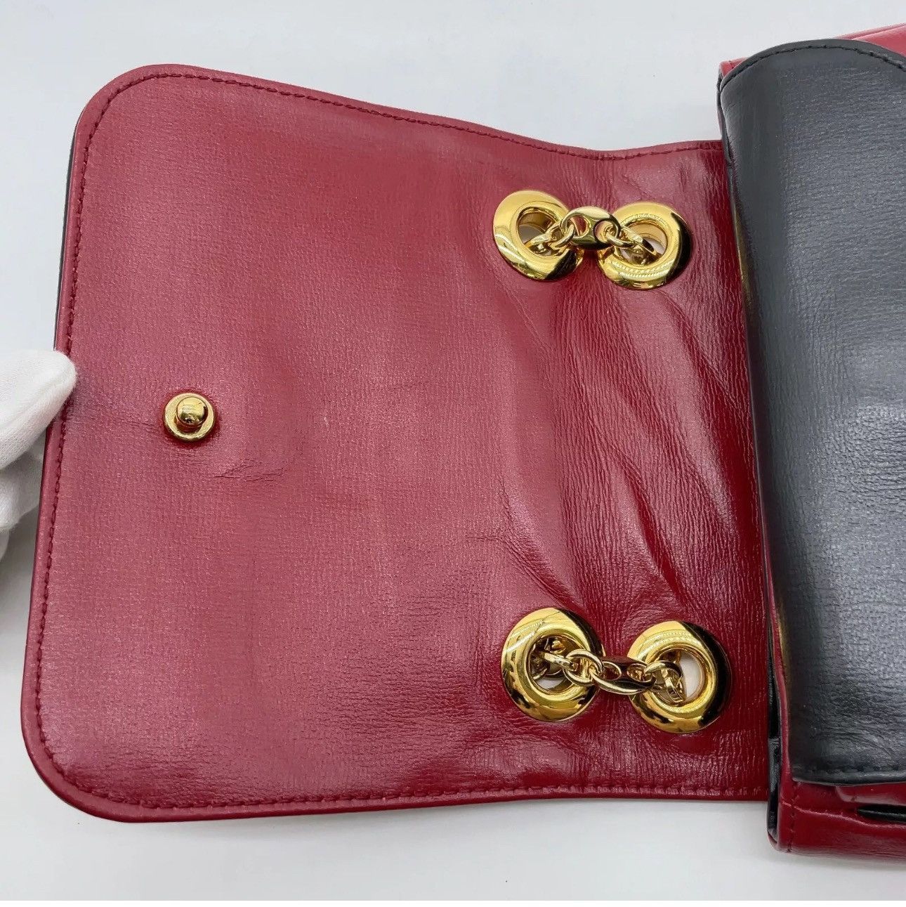 Gucci Authentic GUCCI G Interlocking Leather Chain Red Size ONE SIZE - 17 Thumbnail