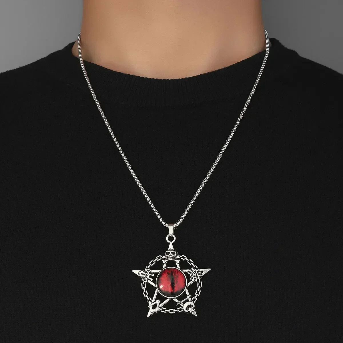 Jewelry Red Eye Star Necklace Size ONE SIZE - 2 Thumbnail