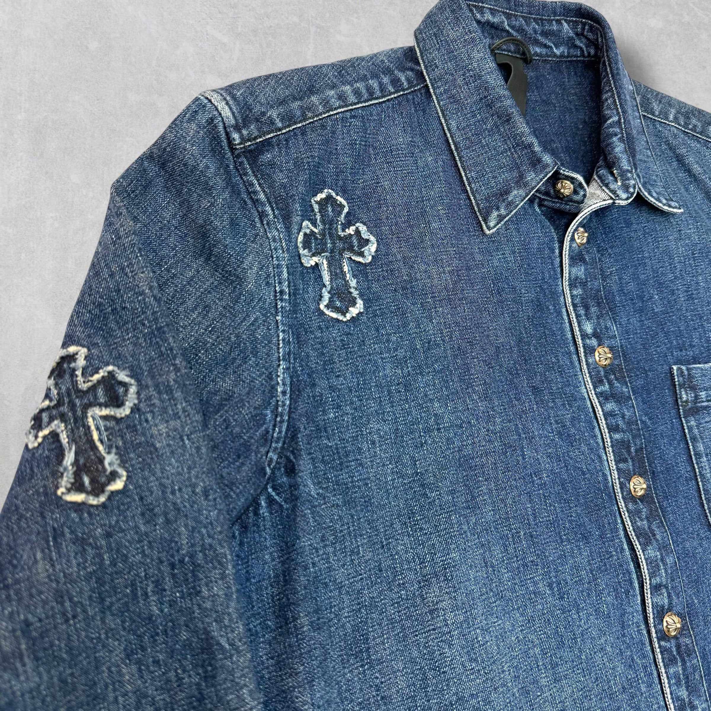 Chrome Hearts Chrome Hearts Denim Cross Patch Shirt XL Size US XL / EU 56 / 4 - 4 Thumbnail