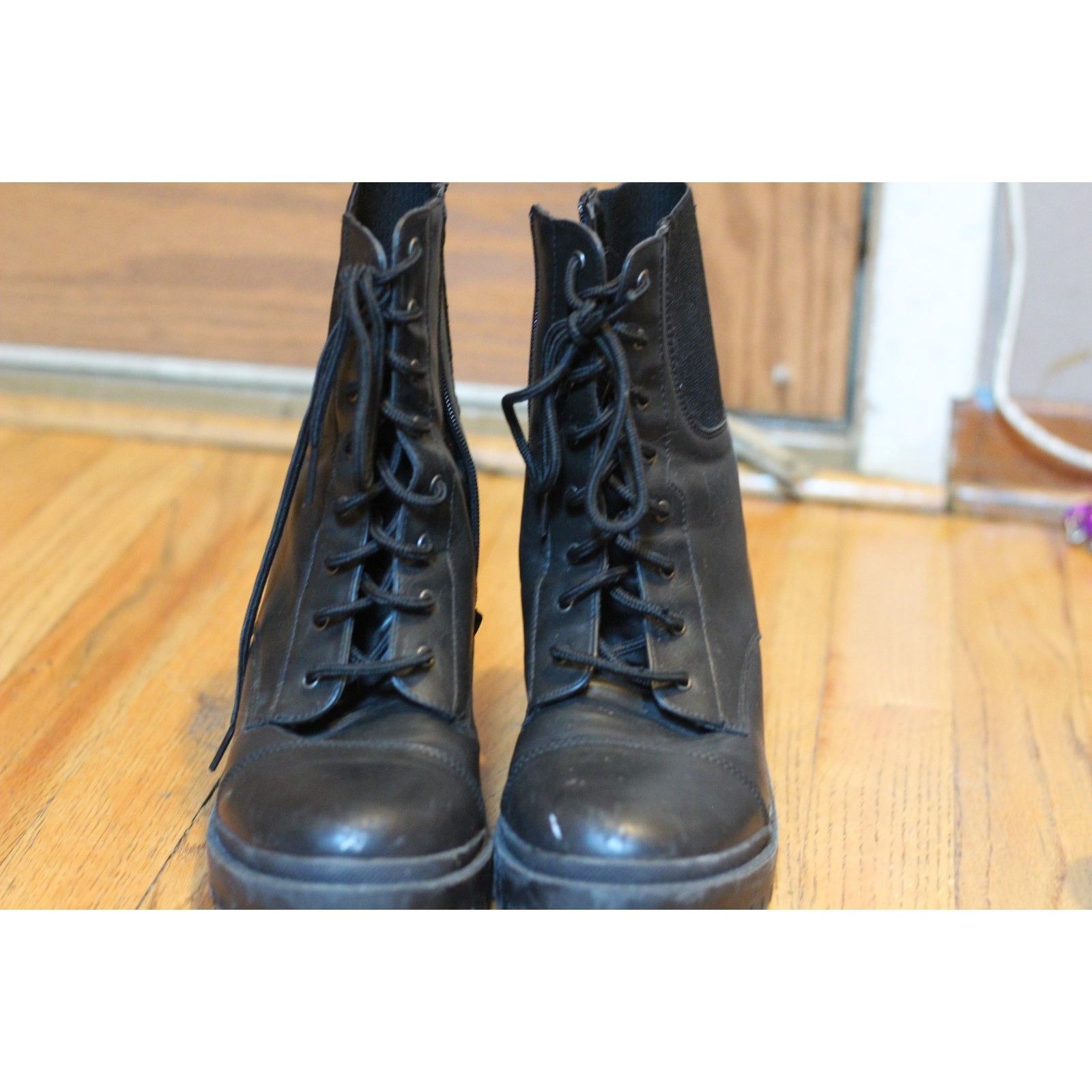 Other Size 10 Rock & Candy Womens Helia Black Zipper Combat Boots Size US 10 / IT 40 - 1 Thumbnail