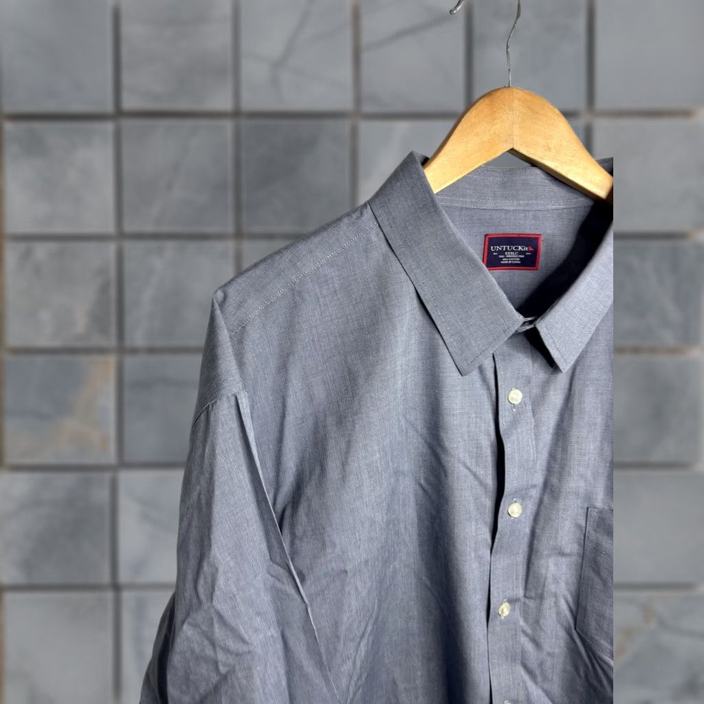 UNTUCKit UNTUCKit Shirt Mens 3XL Tall Blue Wrinkle Free Button Front Long Sleeve Shirt Size US XXL / EU 58 / 5 - 1 Thumbnail