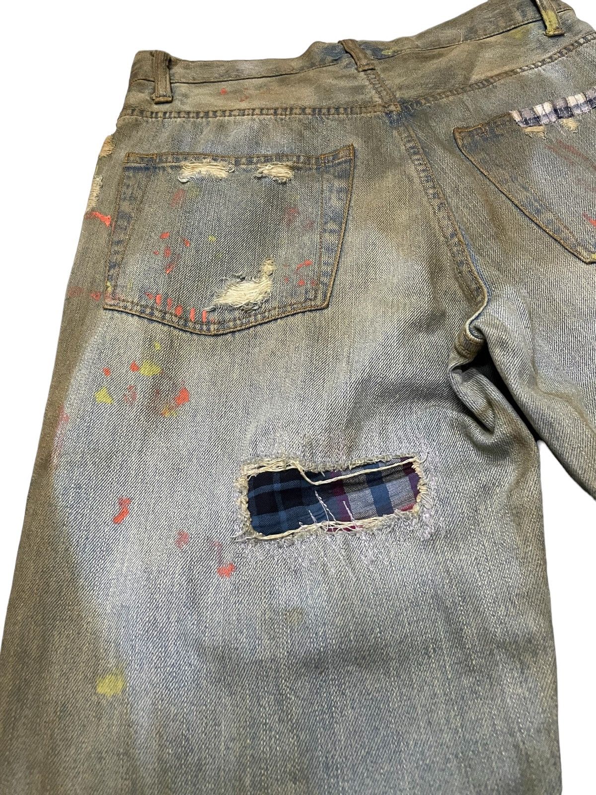 Japanese Brand × Junya Watanabe Junya Watanabe Style Patch Work Mud Wash Trompel’oiel Jeans Size US 30 / EU 46 - 20 Thumbnail