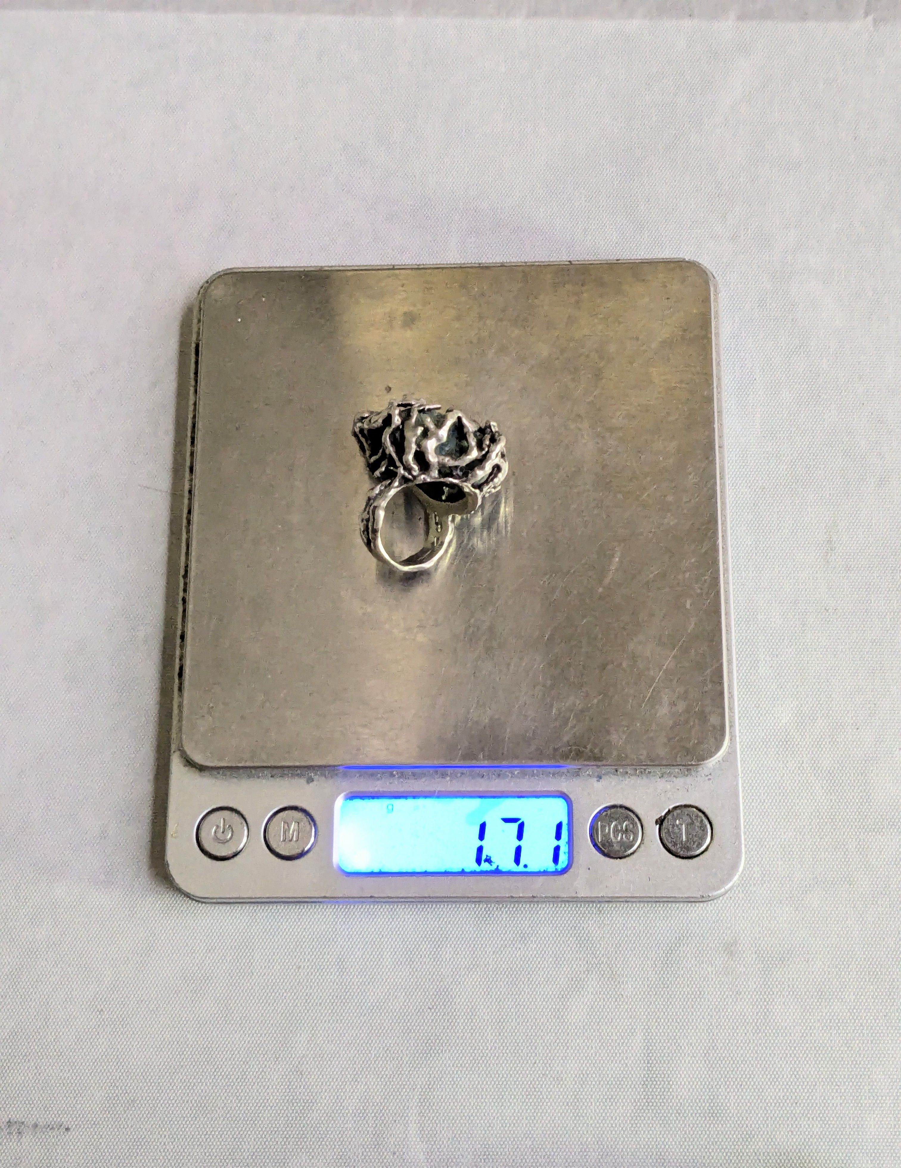 Jewelry Vintage Sterling Silver Ring Chrysocholla Brutalist 5.75 Size ONE SIZE - 16 Thumbnail