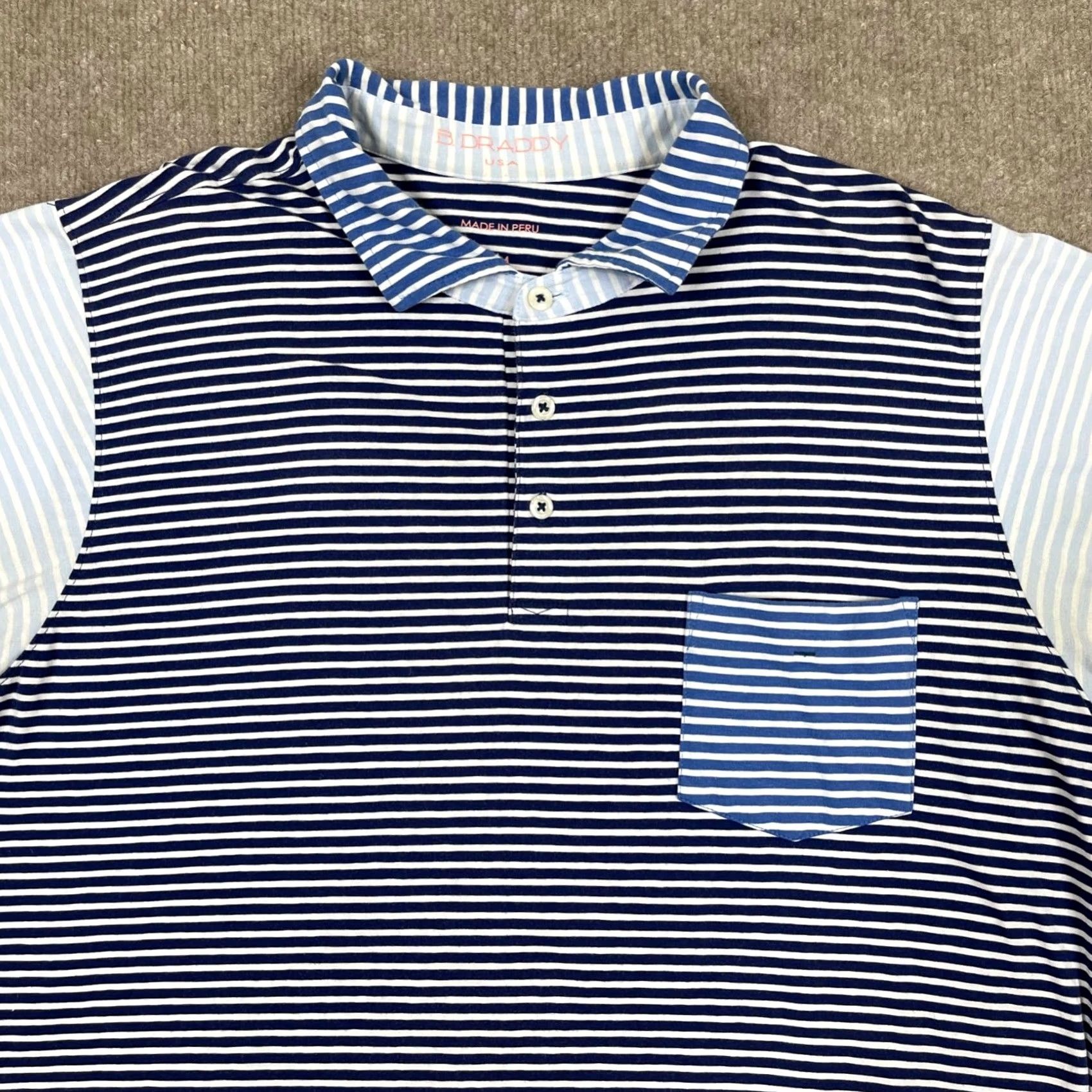 Vintage B. Draddy Polo Shirt Mens M Blue Short Sleeve Collared Golf Preppy Vintage: No Size US M / EU 48-50 / 2 - 2 Thumbnail