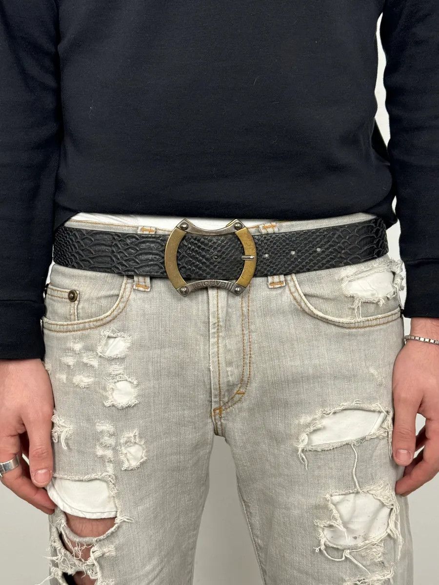 Just Cavalli 2010s Cavalli Black Python Effect Leather Belt Size ONE SIZE - 1 Thumbnail