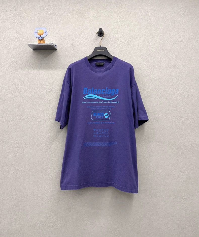 Balenciaga Balenciaga Dark Blue Short Sleeve~ Size US XS / EU 42 / 0 - 1 Thumbnail