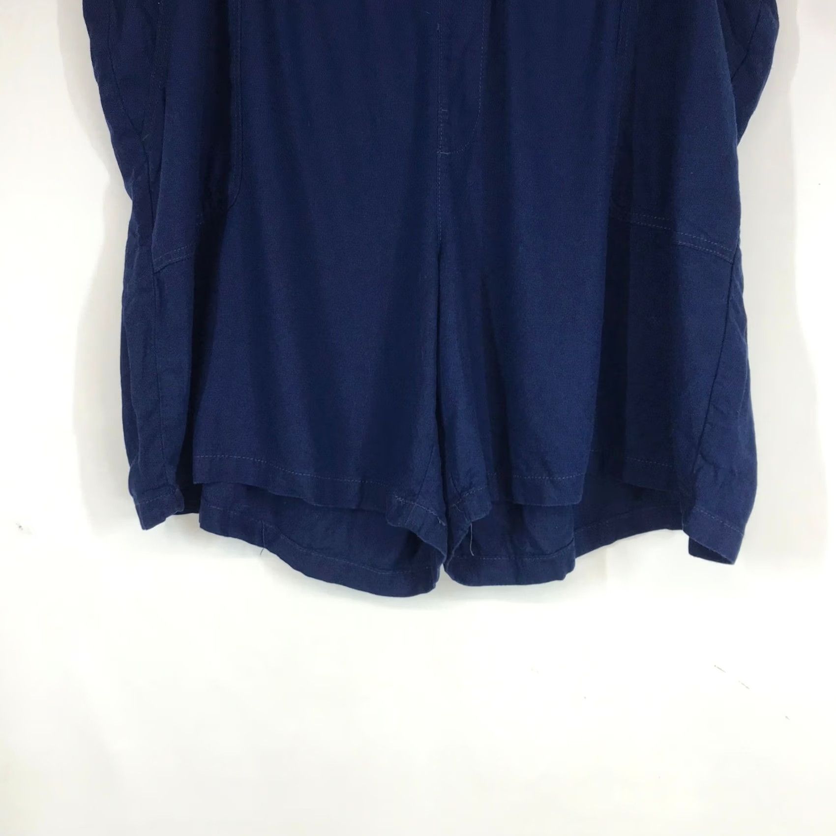 Vintage St. John's Bay Womens 3X Navy Blue Linen Blend Elastic Waist Casual Shorts Size 40" / US 18 - 3 Thumbnail
