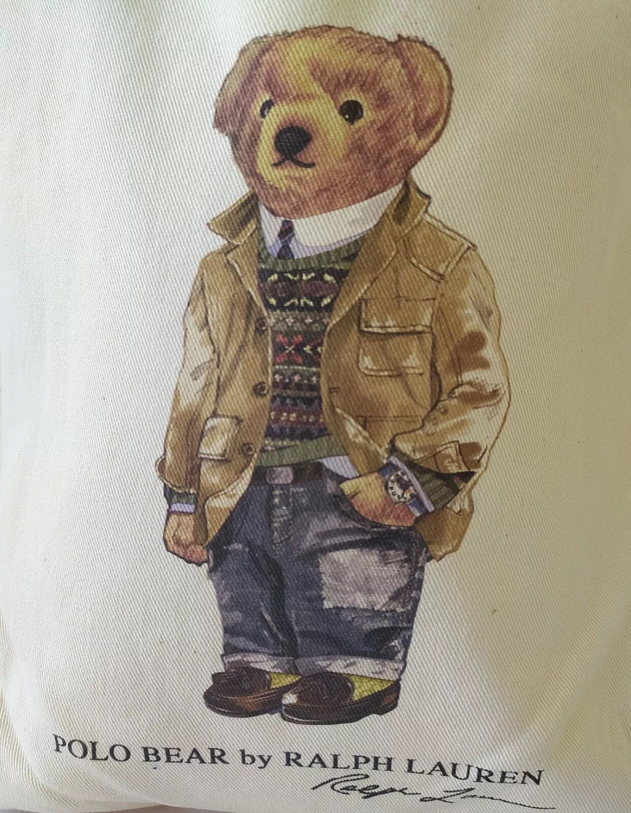 Polo Ralph Lauren Polo Ralph Lauren Polo Bear Cotton Canvas Tote Bag IFD 8041 Size ONE SIZE - 2 Thumbnail